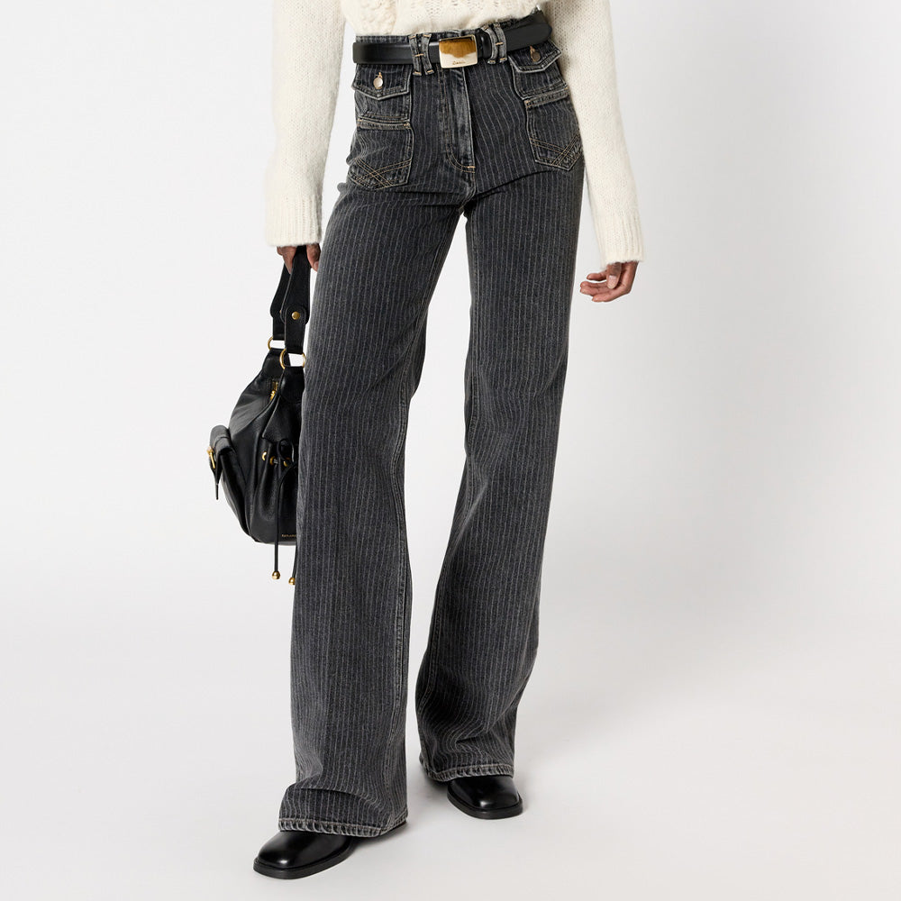 Gerard Darel - Jean flare Anna - Anthracite Rayures