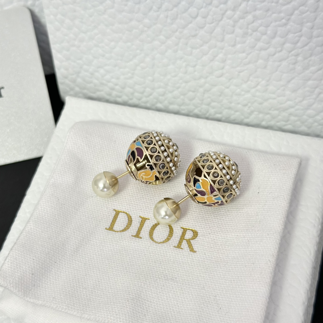 Dior Enamel Earrings - Original Replica Club
