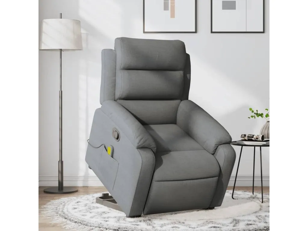 Silla de masaje reclinable de pie en tela gris oscuro. ffj3604640