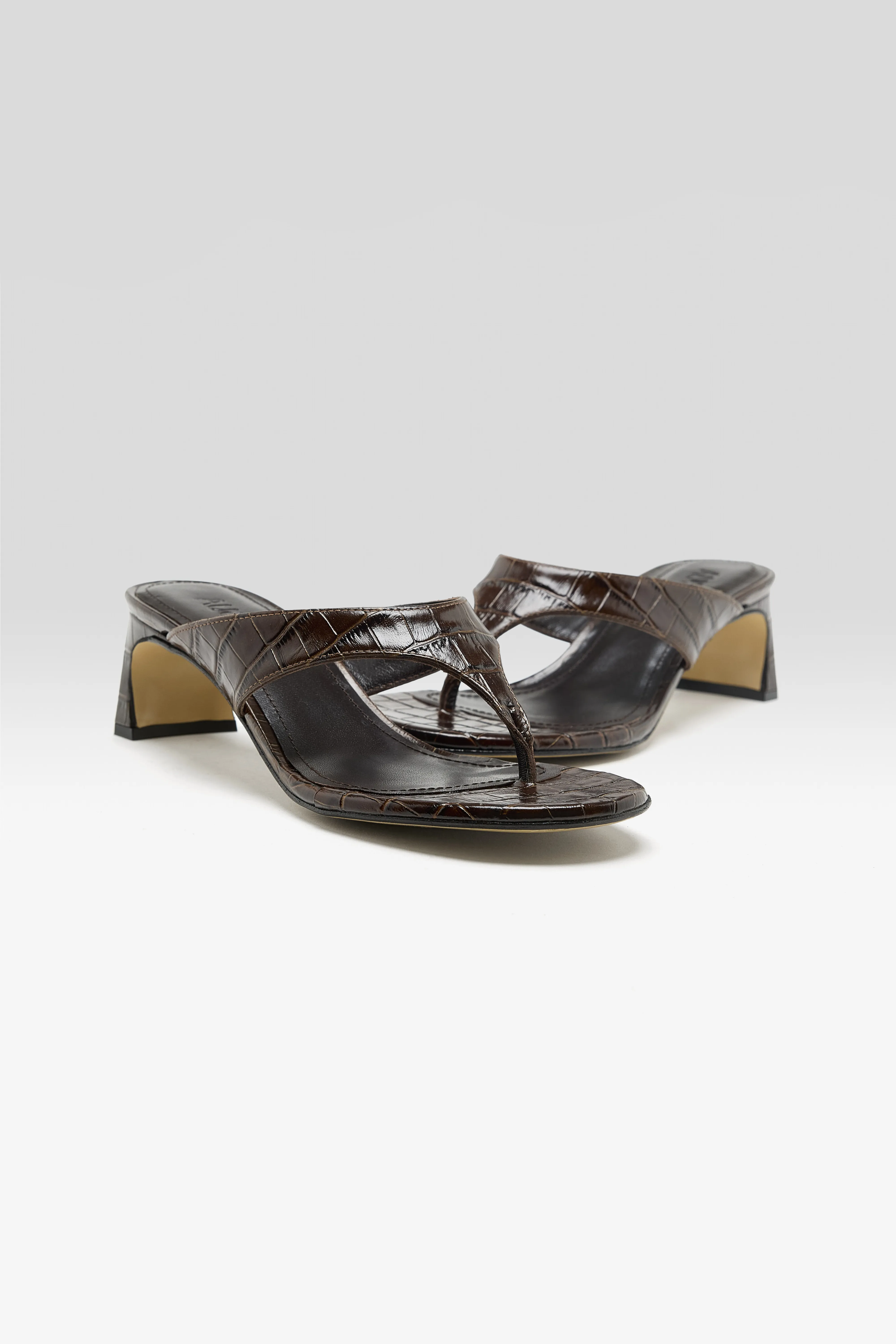 Bellerose Farah Croco Sandals  (261 / W / CHOCOLATE)