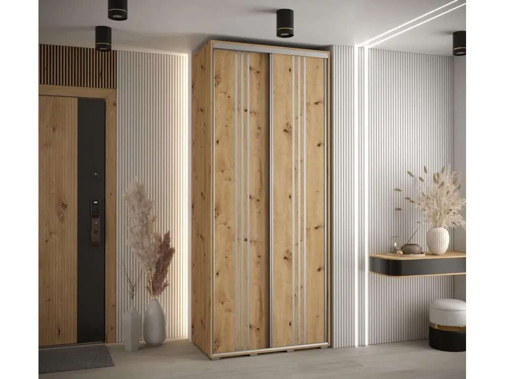 ARMARIO Hogarmini 6 DE PUERTAS CORREDERAS 235.2/120/60 2 puertas (Artisan/Artisan/Plata) 10747atkb