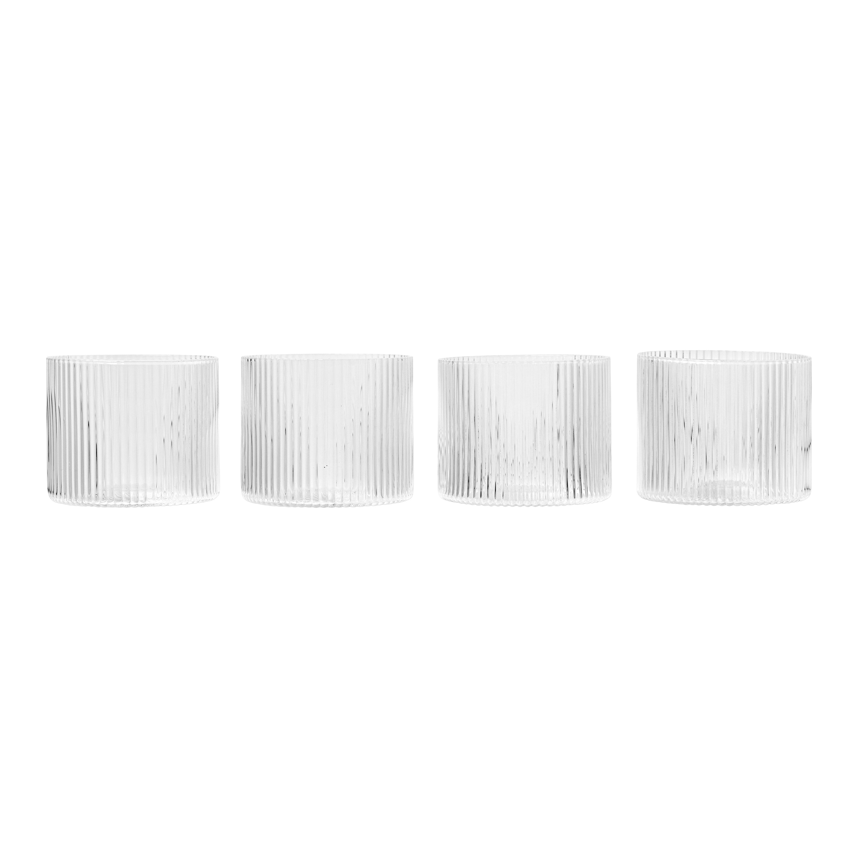 Ferm Living Ripple Waterglazen 4 st. - 200 ml - Clear
