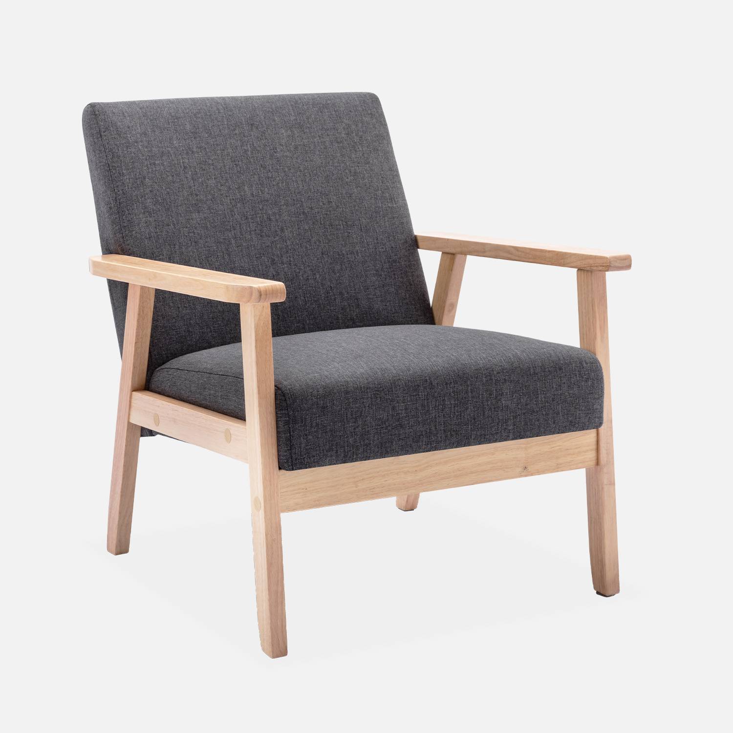 Isak - Sillón estilo escandinavo de madera y tela