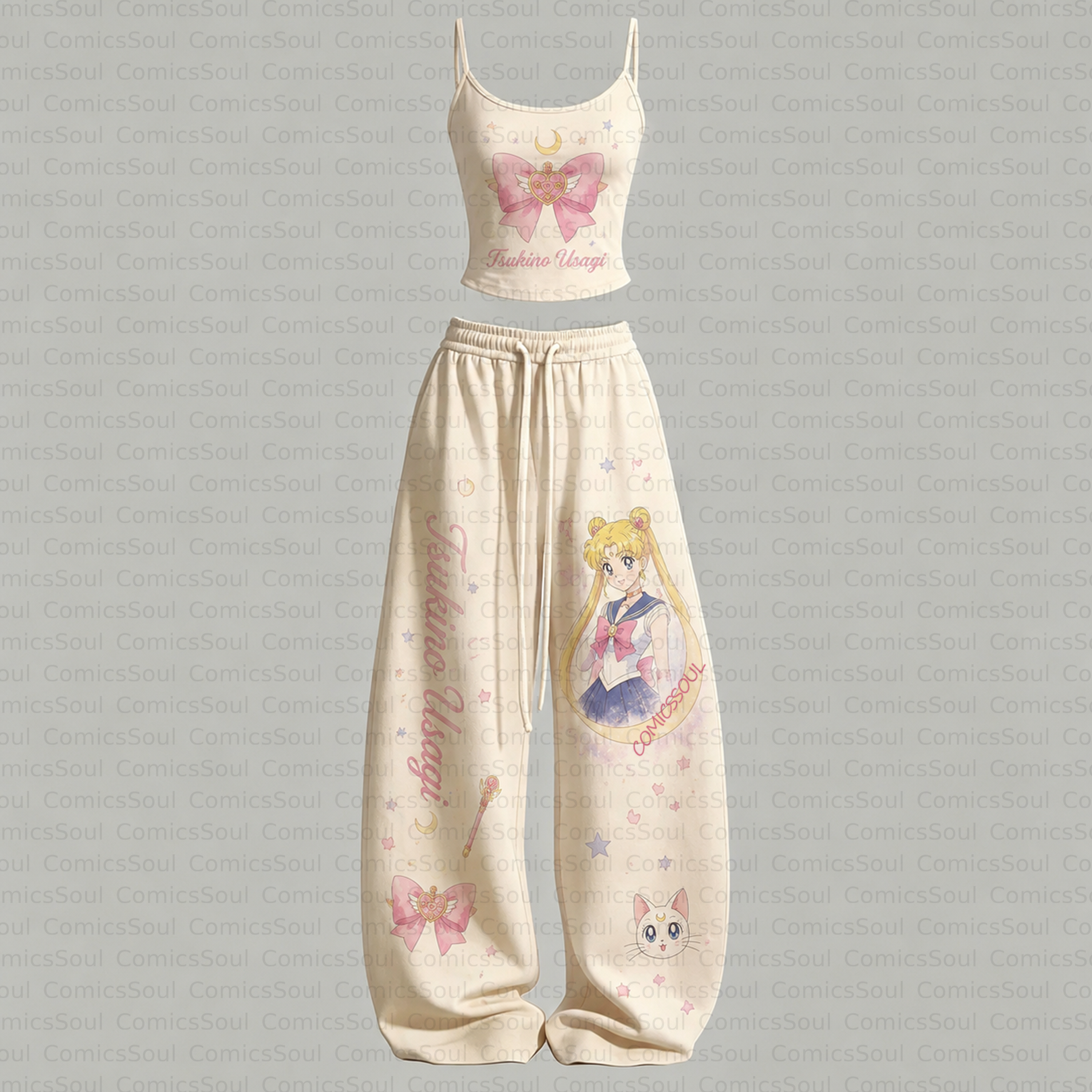 Sailor Moon Top & Elasticated Trousers Two-Piece Set