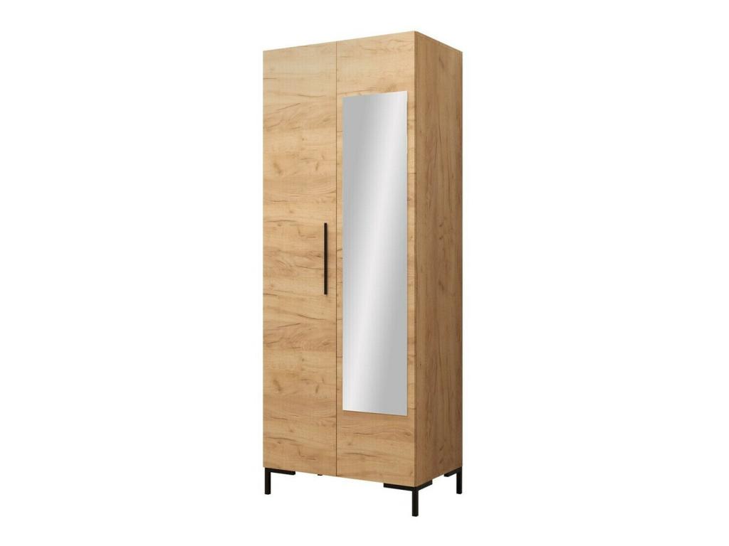 Armario F110 - Nestleano roble - Negro - 196x74x44cm - Puertas de armario Con bisagras