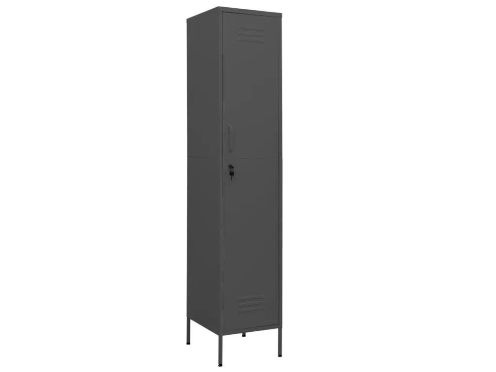 Armario Taquilla Metálico en Acero Gris Antracita 35x46x180 cm  RA3300958
