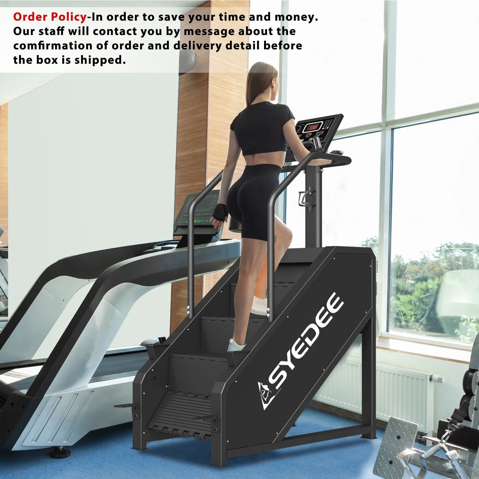 Stairmaster, syedee Stair Stepper with LED Screen, Stepmill Exercise Machine with 12 Workout Programs, 441LBS Step Machine, 24-164 Steps/Minute(Black) - Image 3