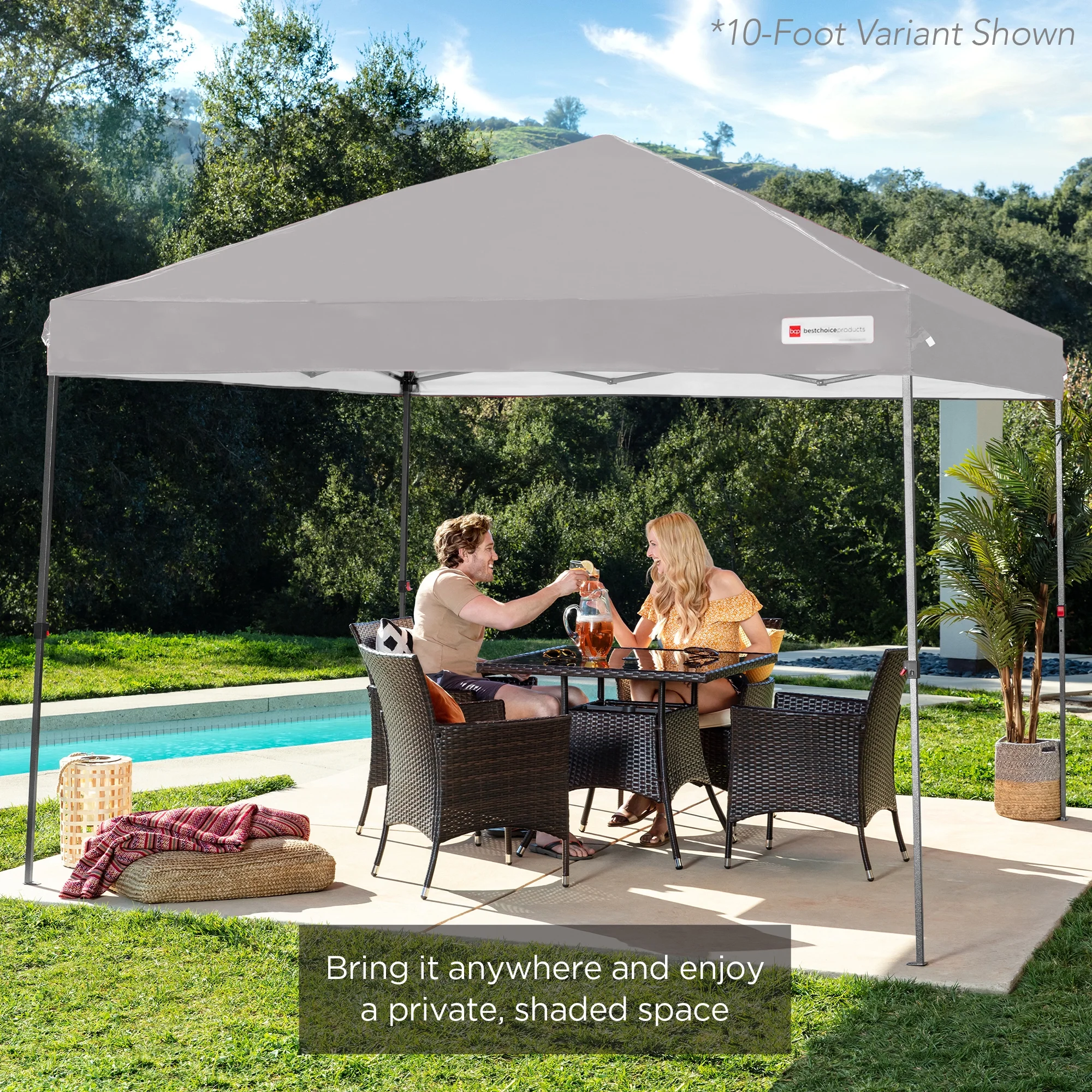 Best Choice Products 12x12ft Easy Setup Pop Up Canopy w/ 1-Button Setup, Wheeled Case, 4 Weight Bags - Navy Blue - Image 115