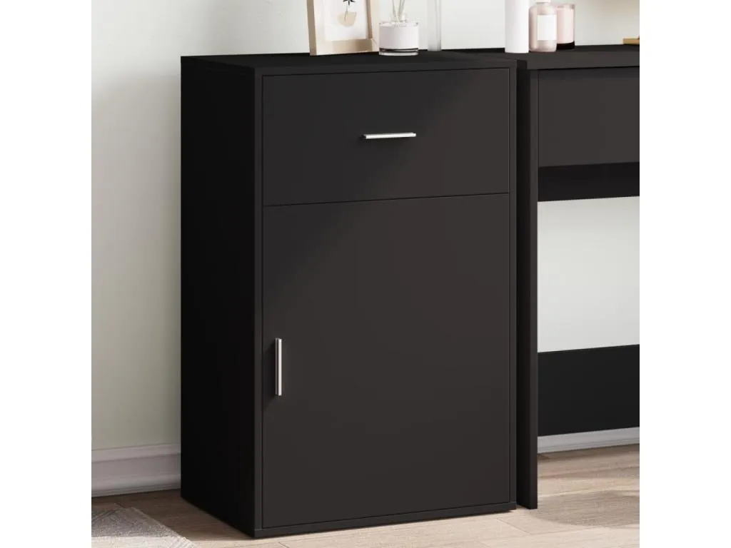 Armario de almacenamiento negro 56.5x39x90 cm de Decopractico contrachapada 18773FYHR