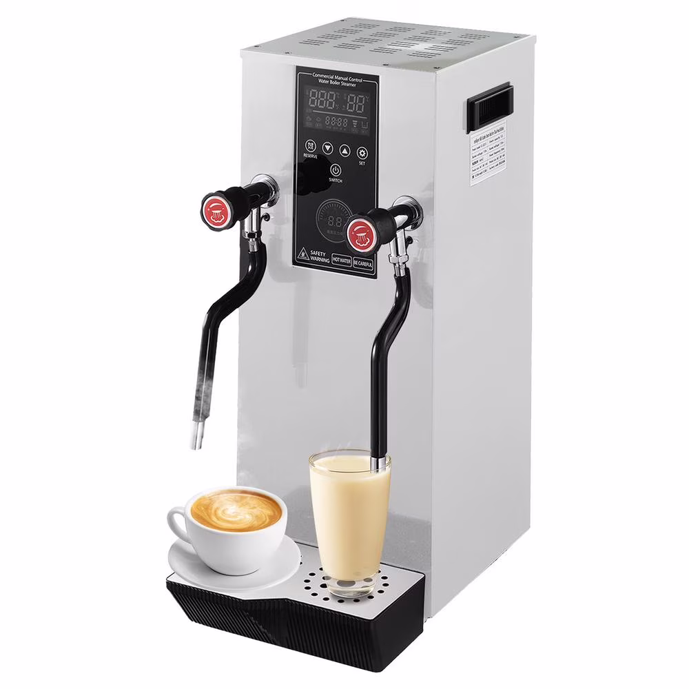 Commercial Milk Frother, 110V 1400W Automatic Foam Machine with LED Display for Coffee Shops (Black)