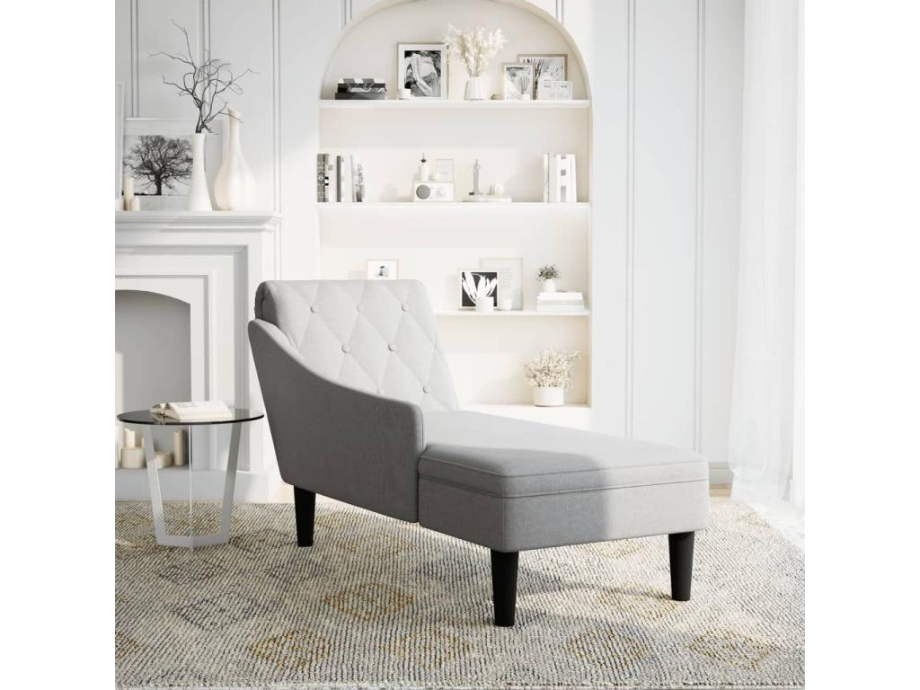 Sillón Luzssnh con cojín y reposabrazos derecho tela gris nube