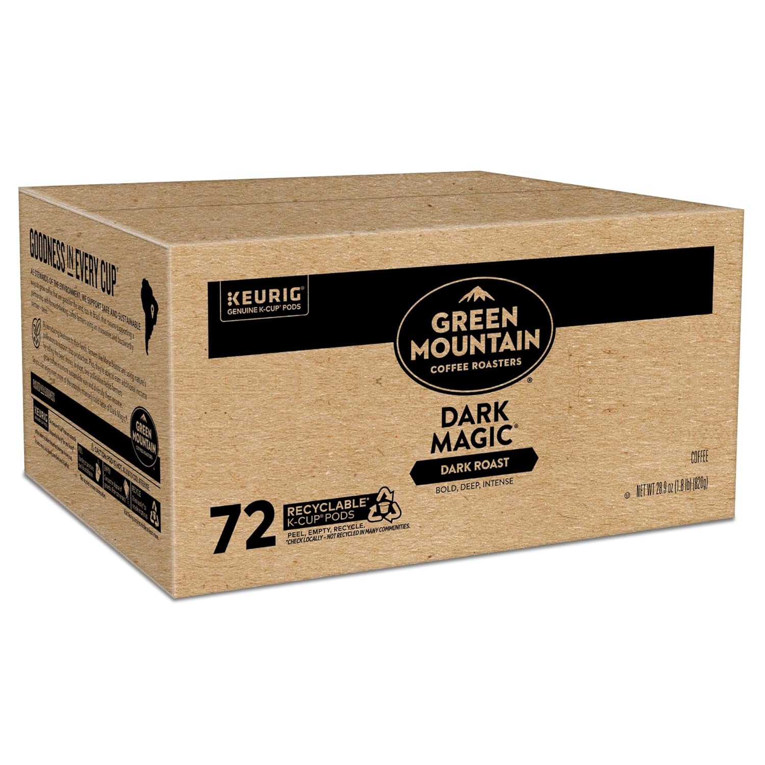 Green Mountain Coffee Roasters Dark Magic Keurig Single-Serve K-Cup Pods. Dark Roast Coffee. 72 Count