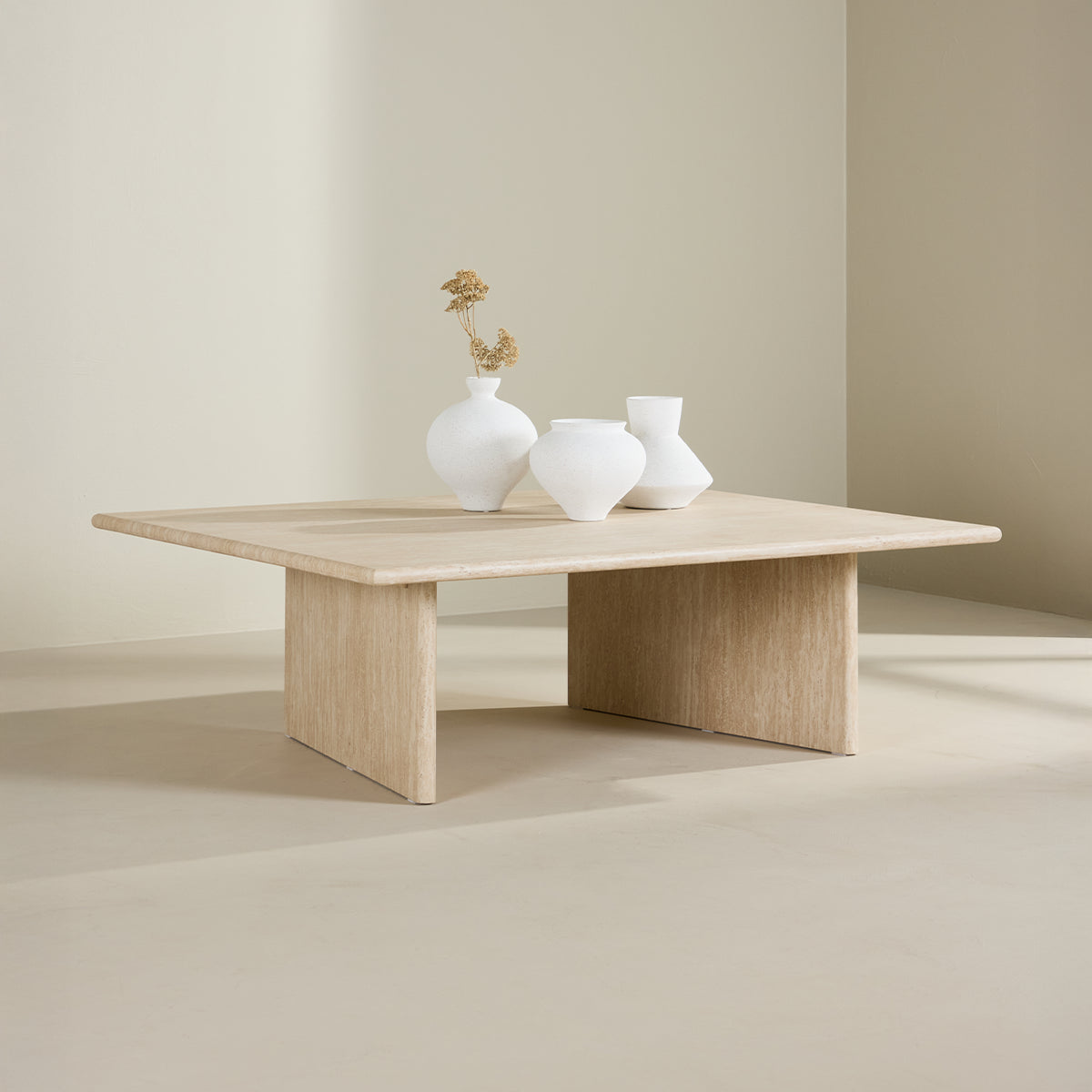 Nest living Hanneke Houten Salontafel Beige - 120 x 100 cm