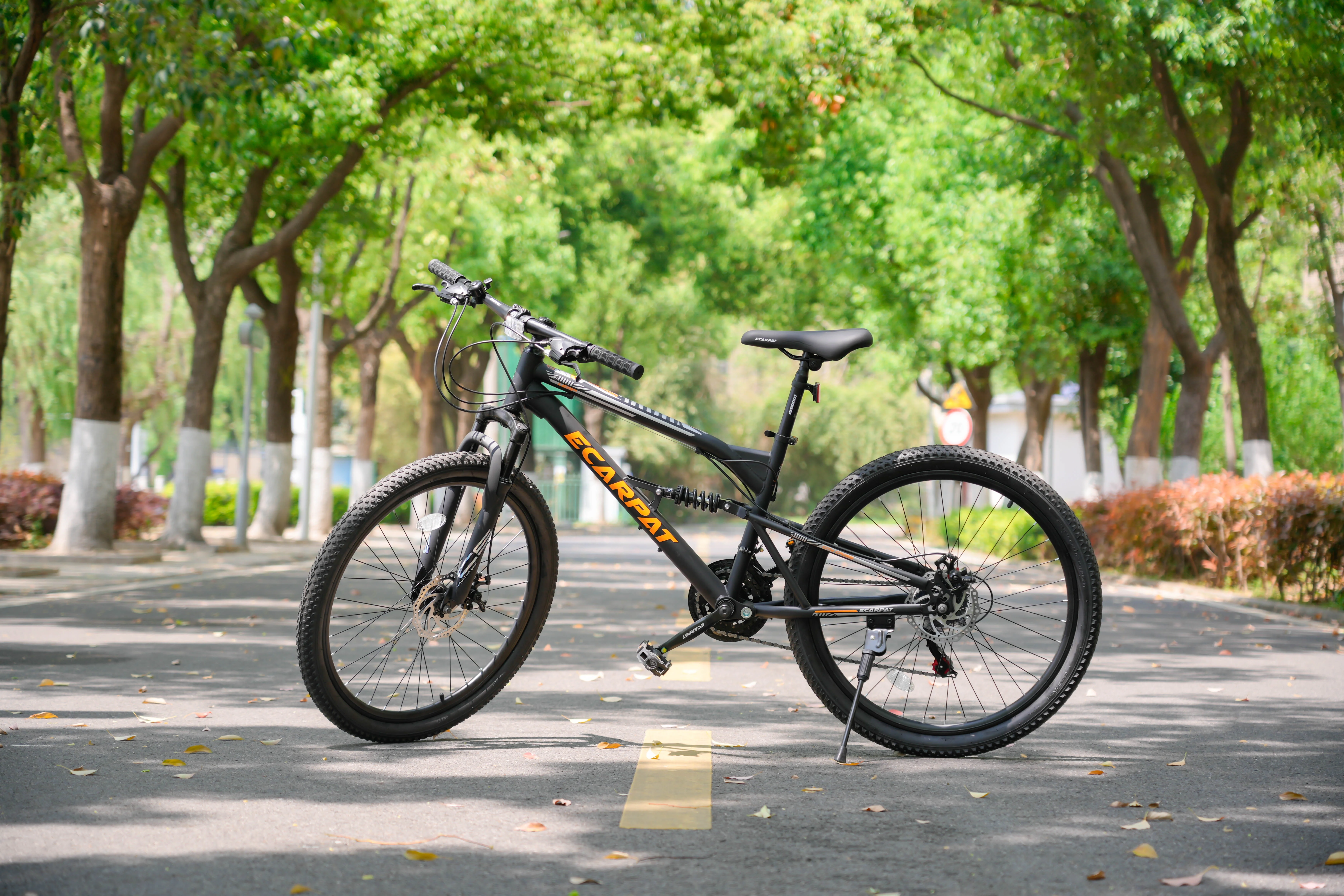 26 Inch Mountain Bike, Dual Full Suspension 21-Speed Disc Brakes Thumb Shifter, Carbon Steel Frame Mountain Bike, Mens Womens Trail Commuter City Bicycles - Image 11
