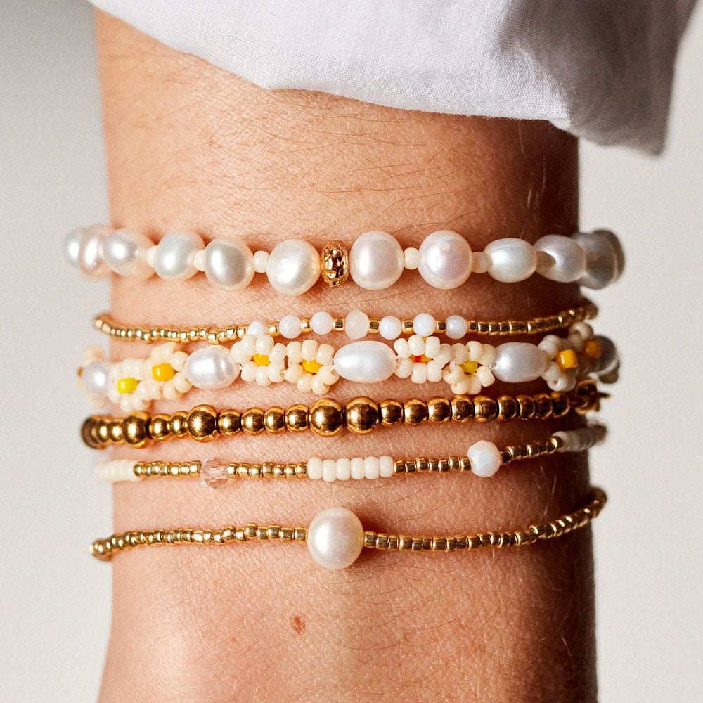 Anni Lu - Bracelet Daisy Flower - Pearl Yellow