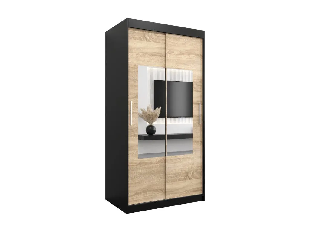 Armario Decoencanto de puertas correderas 200/100/62 2 puertas (negro/Decoencanto)