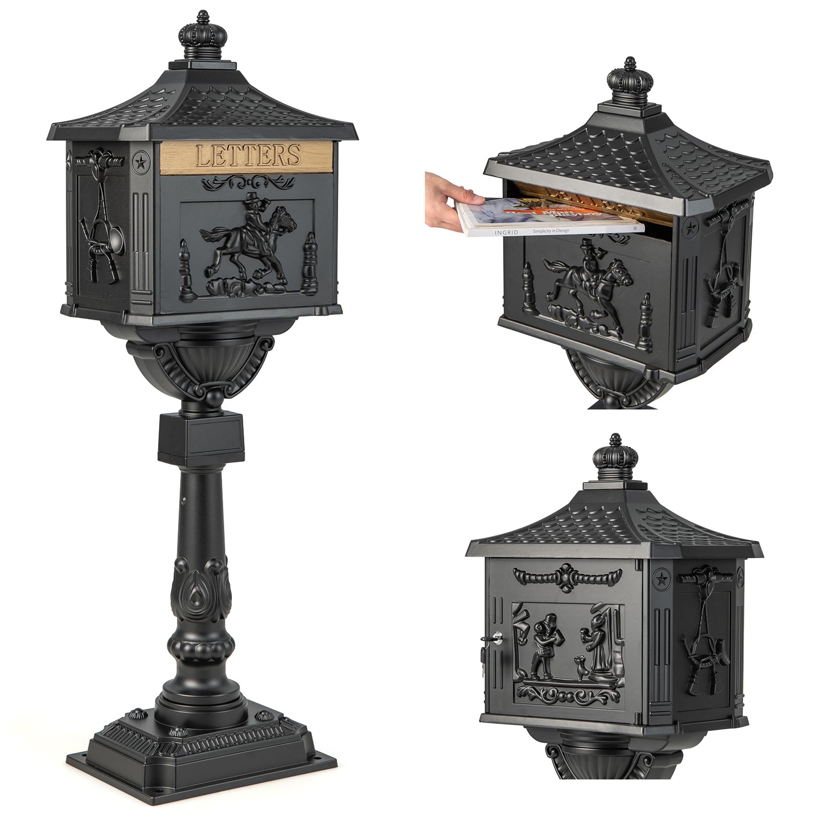 Cast Aluminum Mailbox with Post