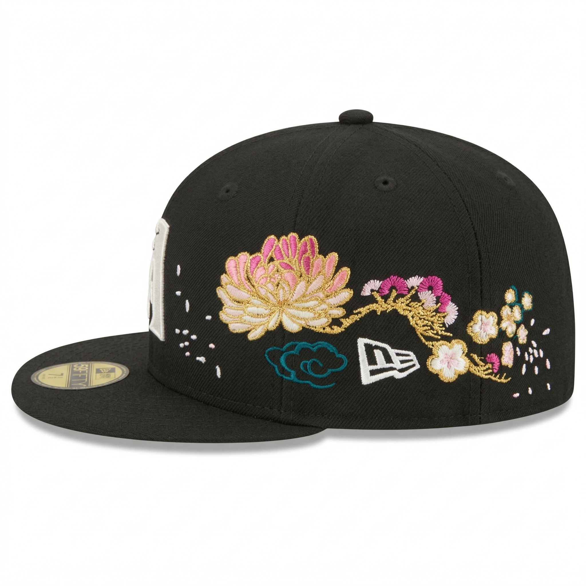 Arizona Diamondbacks Custom Floral Embroidered Fitted Hat, Black - SEVEN HATS - SEVEN HATS