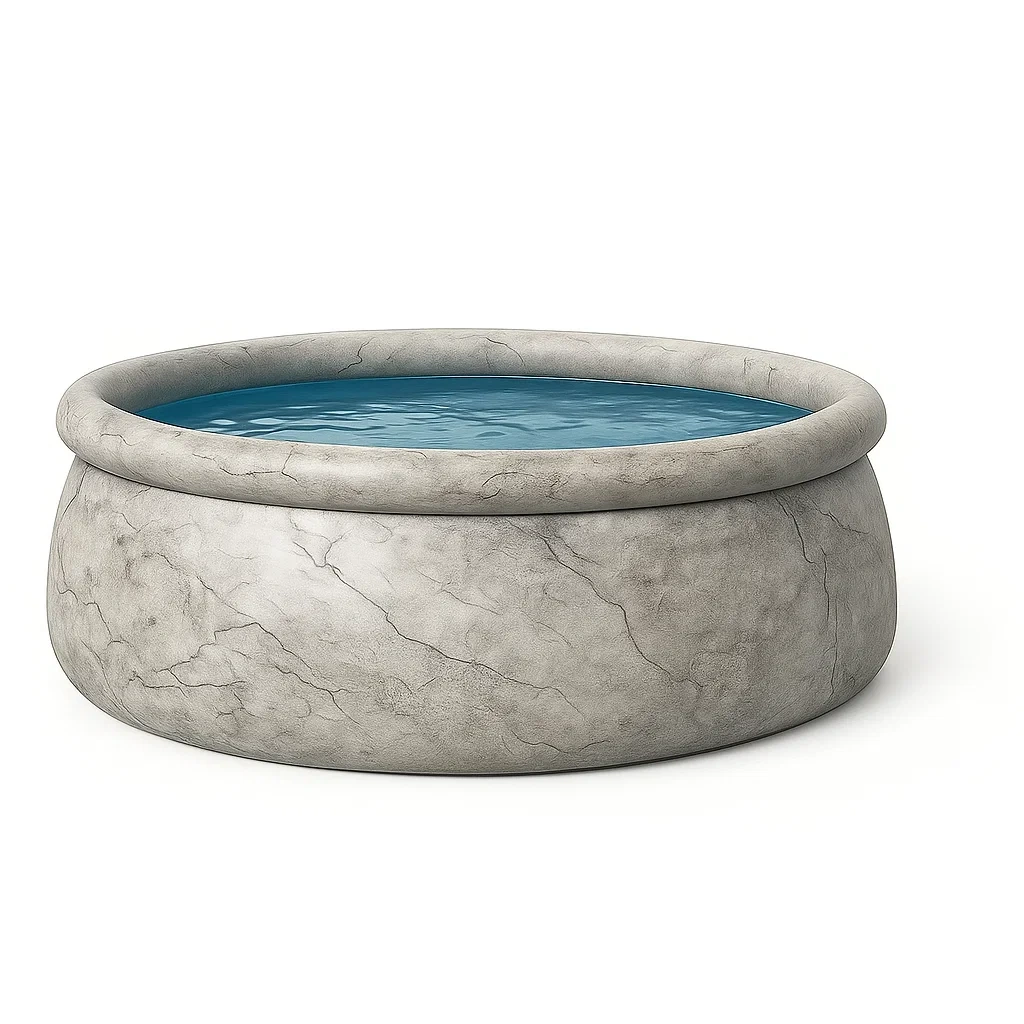 Piscina desmontable redonda con depuradora gris marmoleado 305x76 cm UKGZagfj20eR