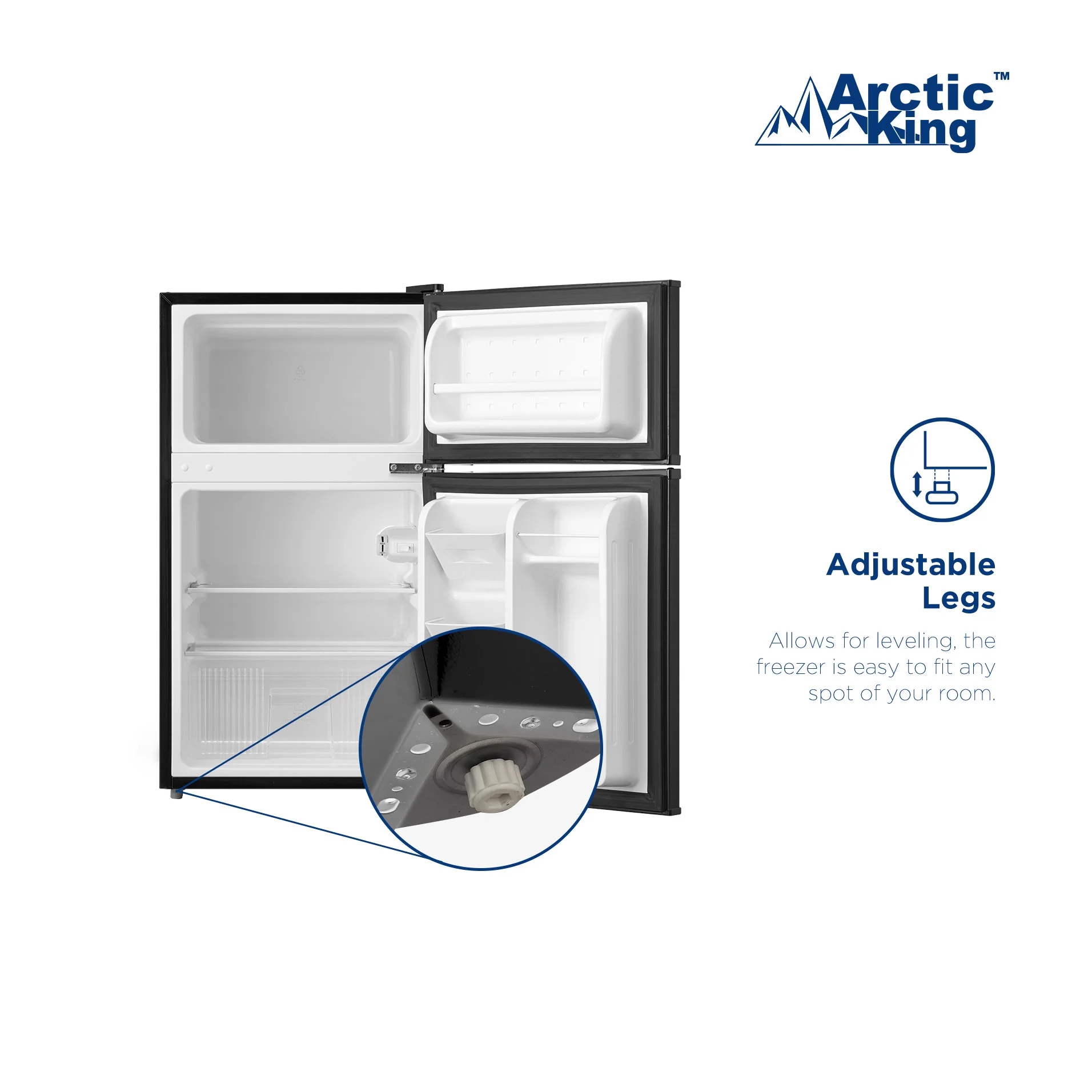 Arctic King 3.2 Cu ft Two Door Mini Fridge with Freezer, Stainless Steel, E-Star - Image 29