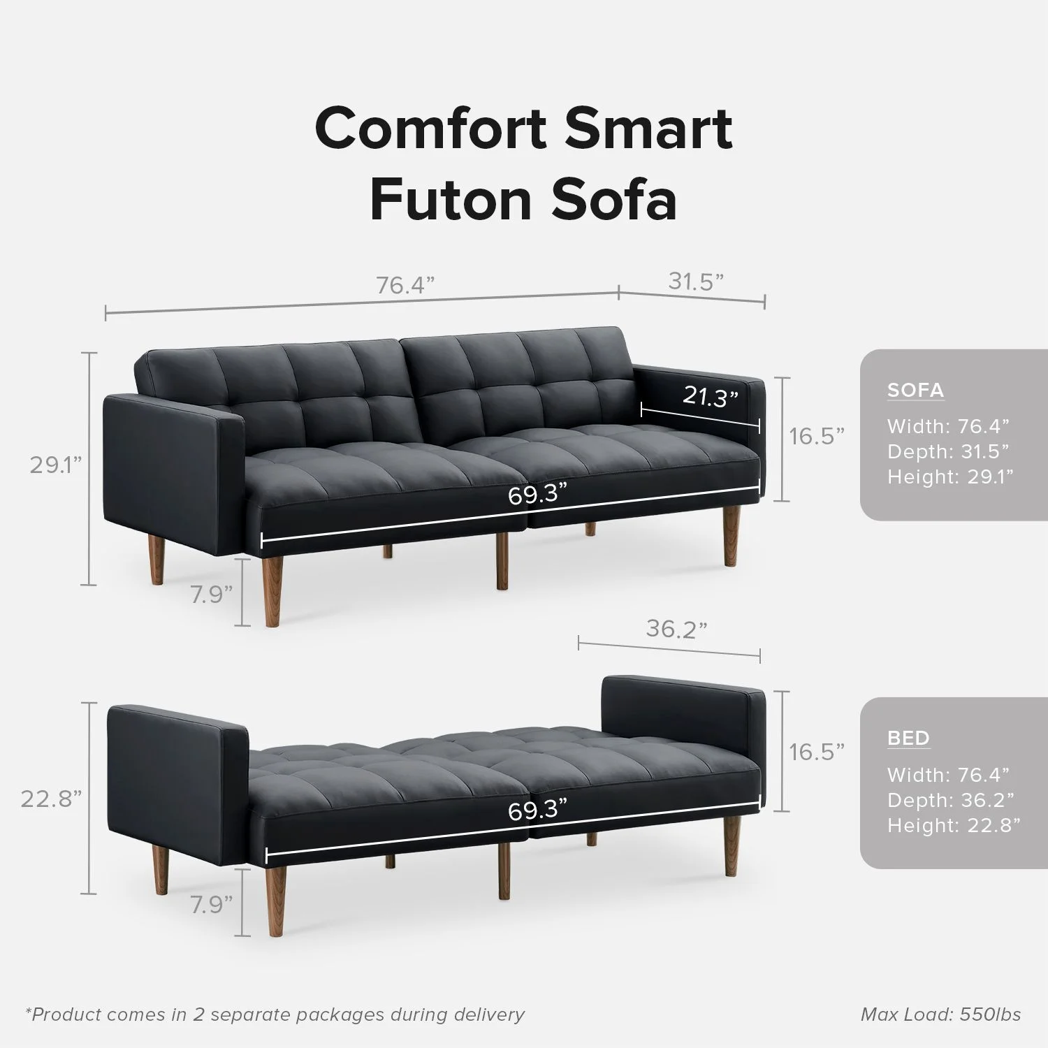 Mopio Aaron Futon Sofa Bed Old Rosa - Image 25