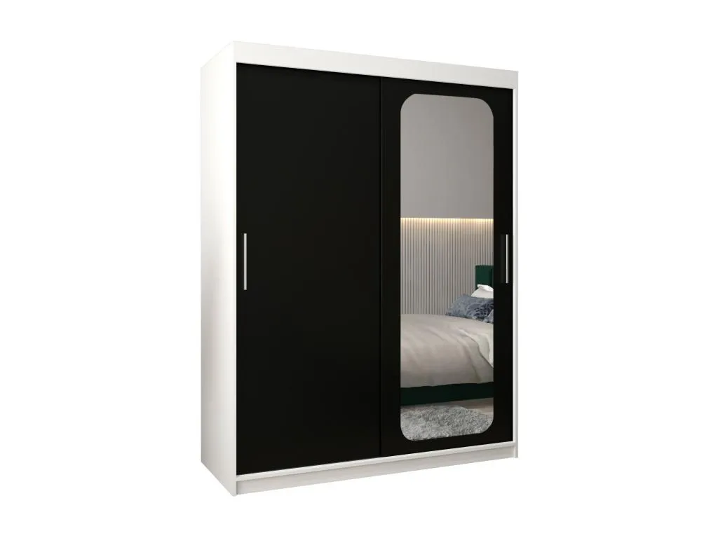 ARMARIO Mueblesclasic T2 DE PUERTAS CORREDERAS 200/150/62 2 puertas (blanco/negro)