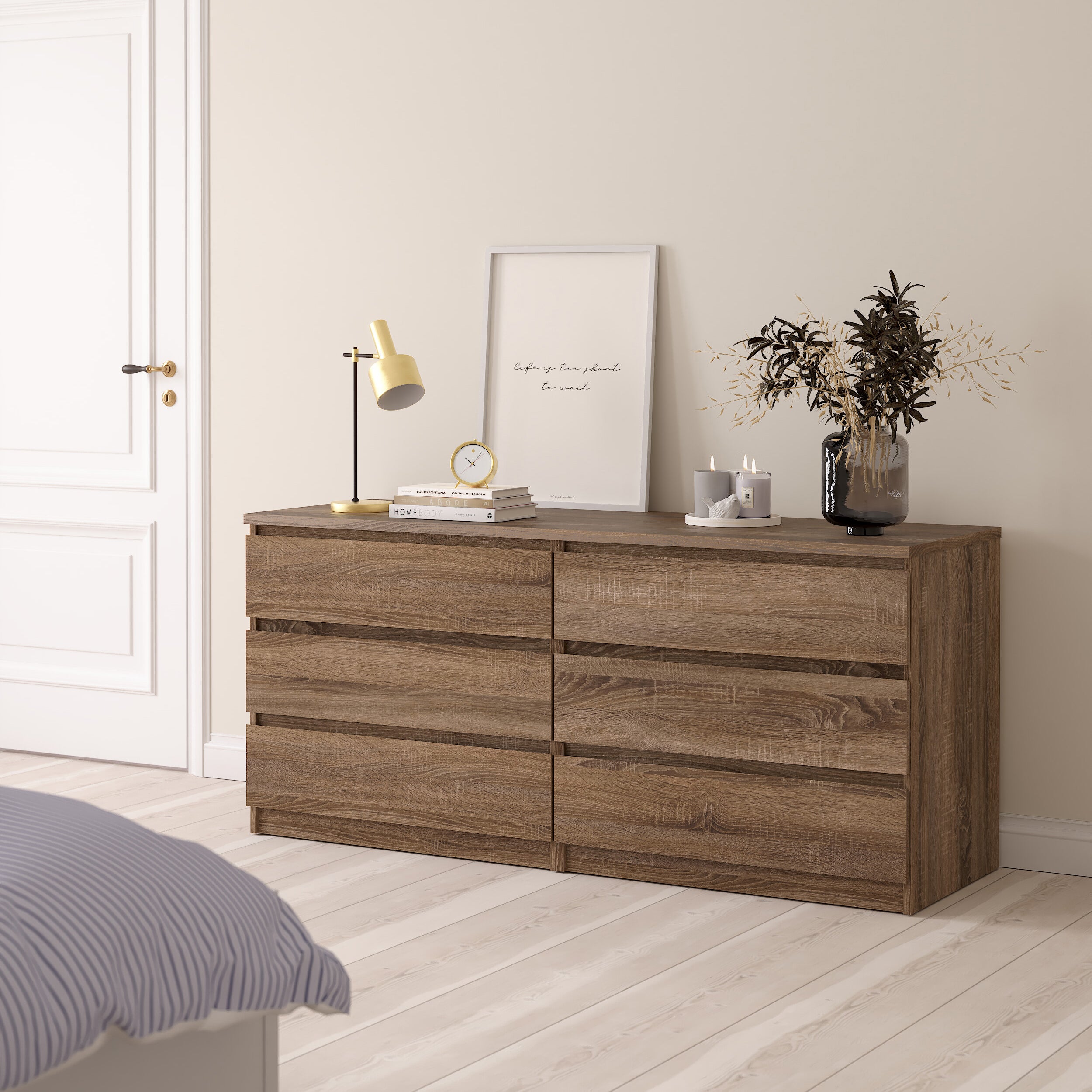 by fonQ basic Slide Ladekast - 6 lades - Walnoot