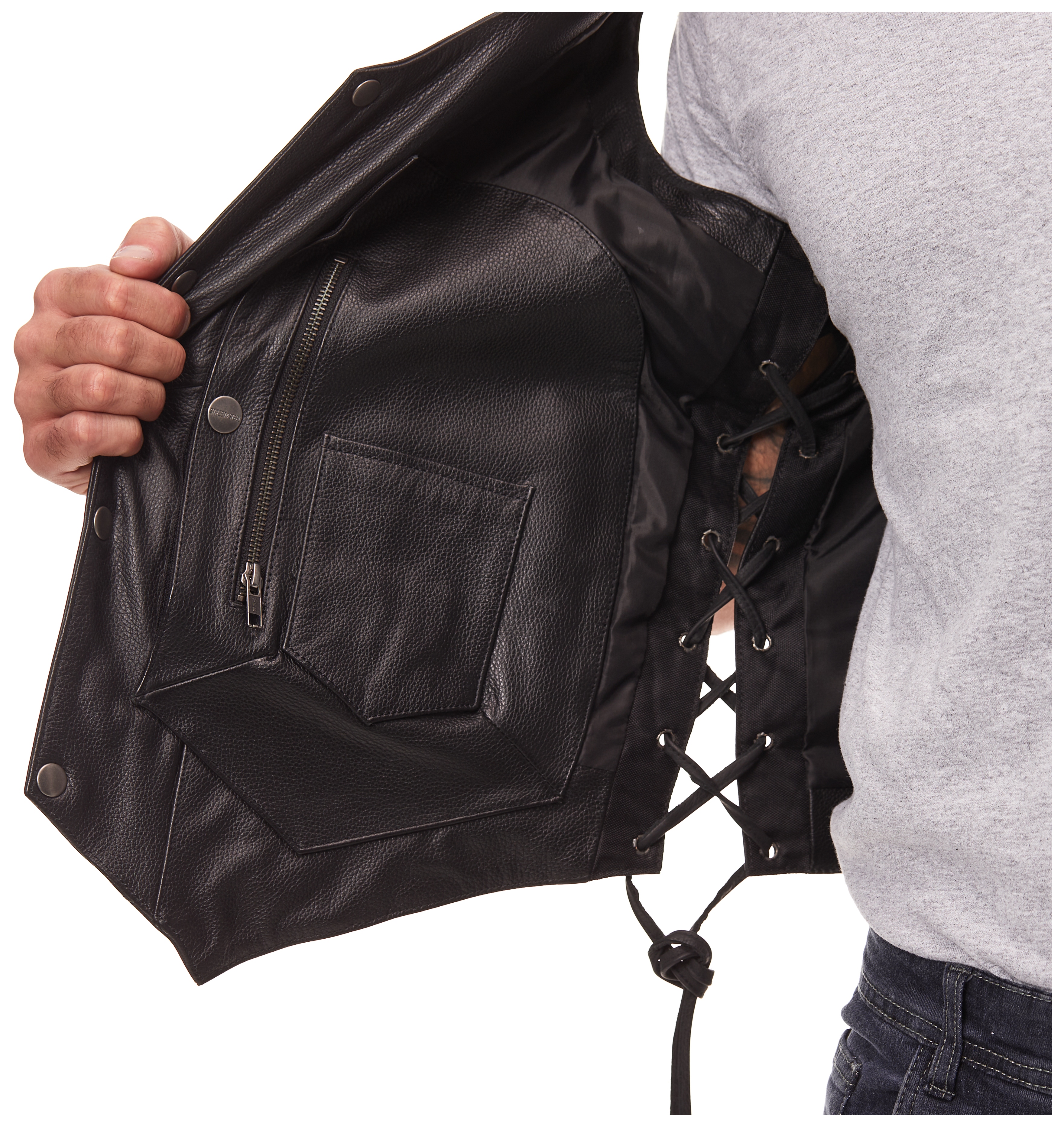 SportsBikeShop Street & Steel 2nd Amendment 2 Leather Vest