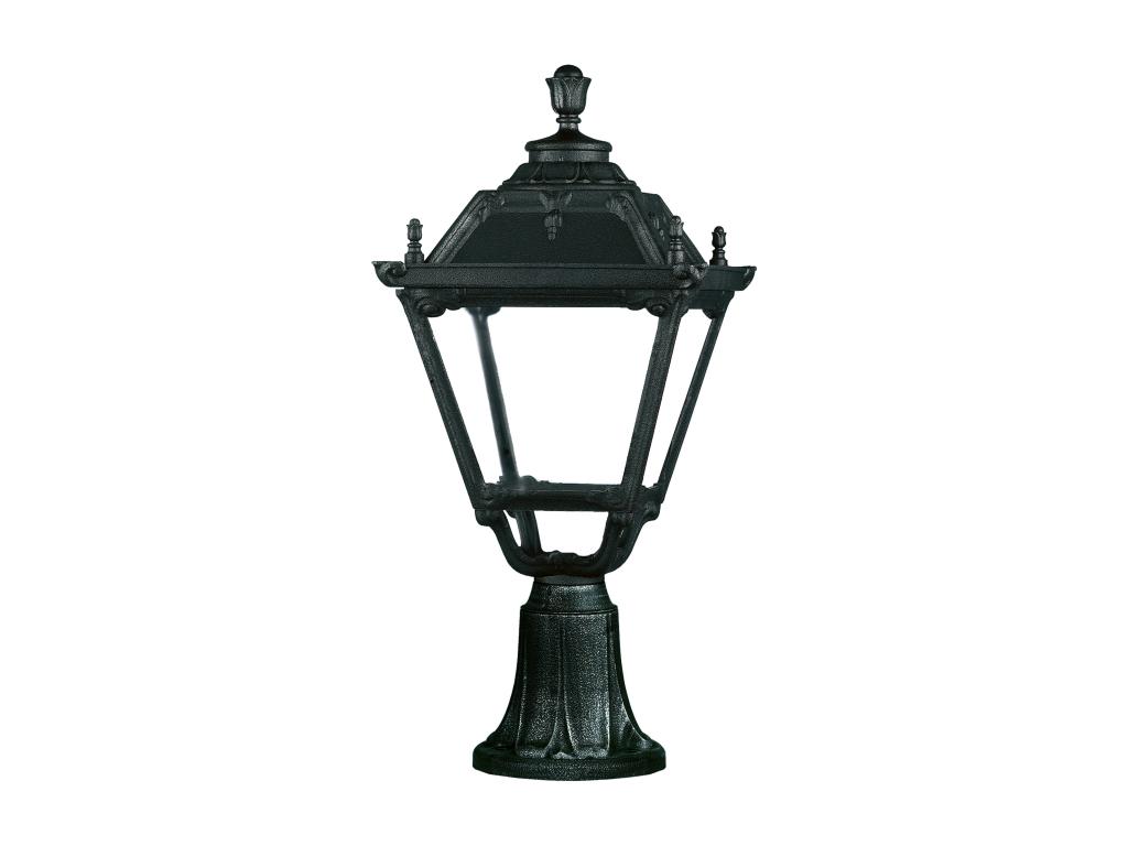 Baliza exterior INDURA MEDIUM 4 estilo clásico - Alt. 71 cm - E27 42W - resina - IP55 - negro
