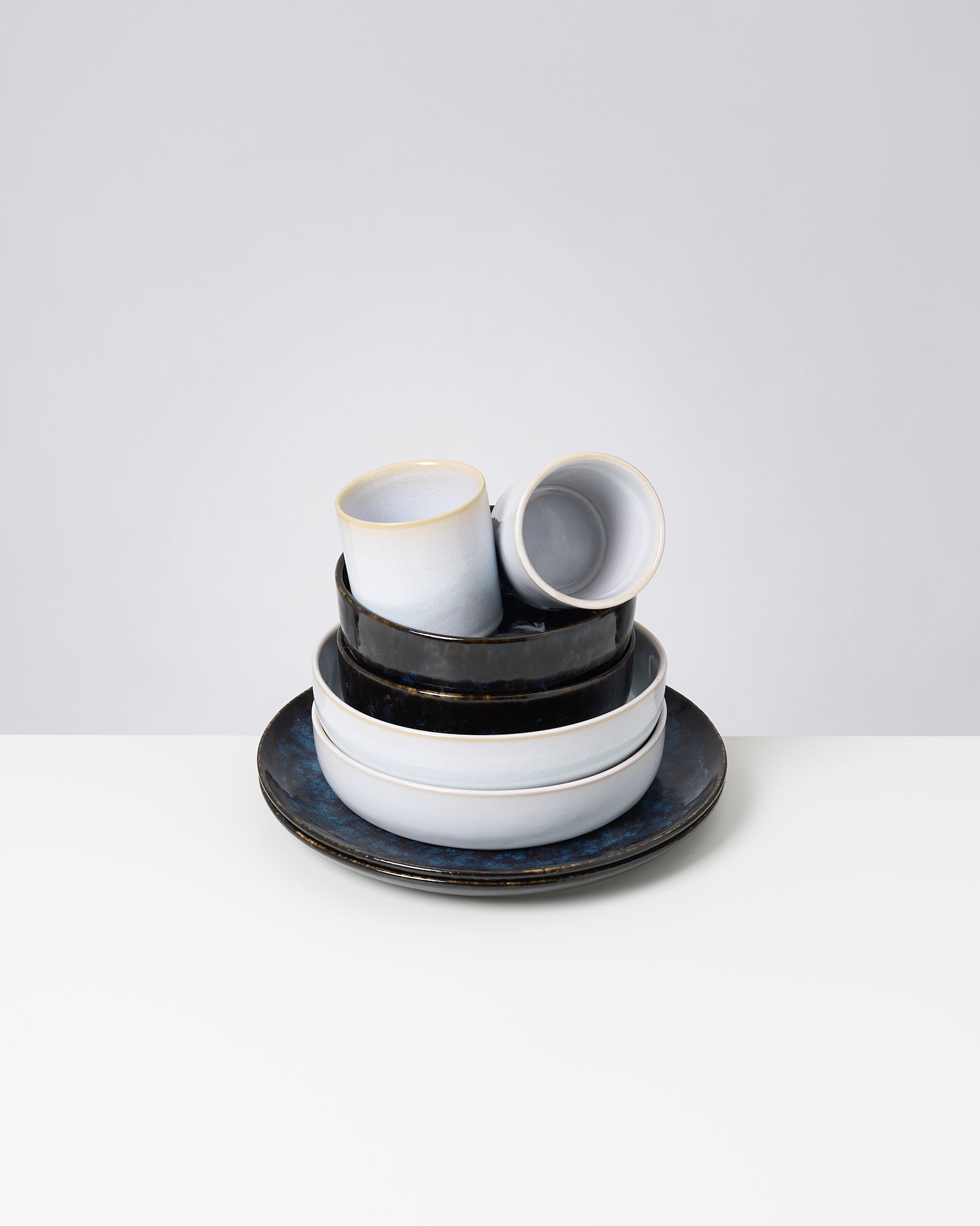 Cordoama Geschirr-Set Mediterranean Vibes dunkelblau weiß 8-teilig