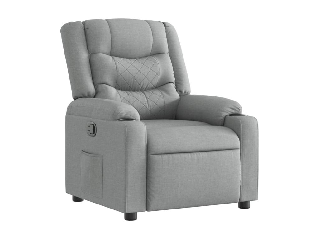 Sillón reclinable de tela gris claro
