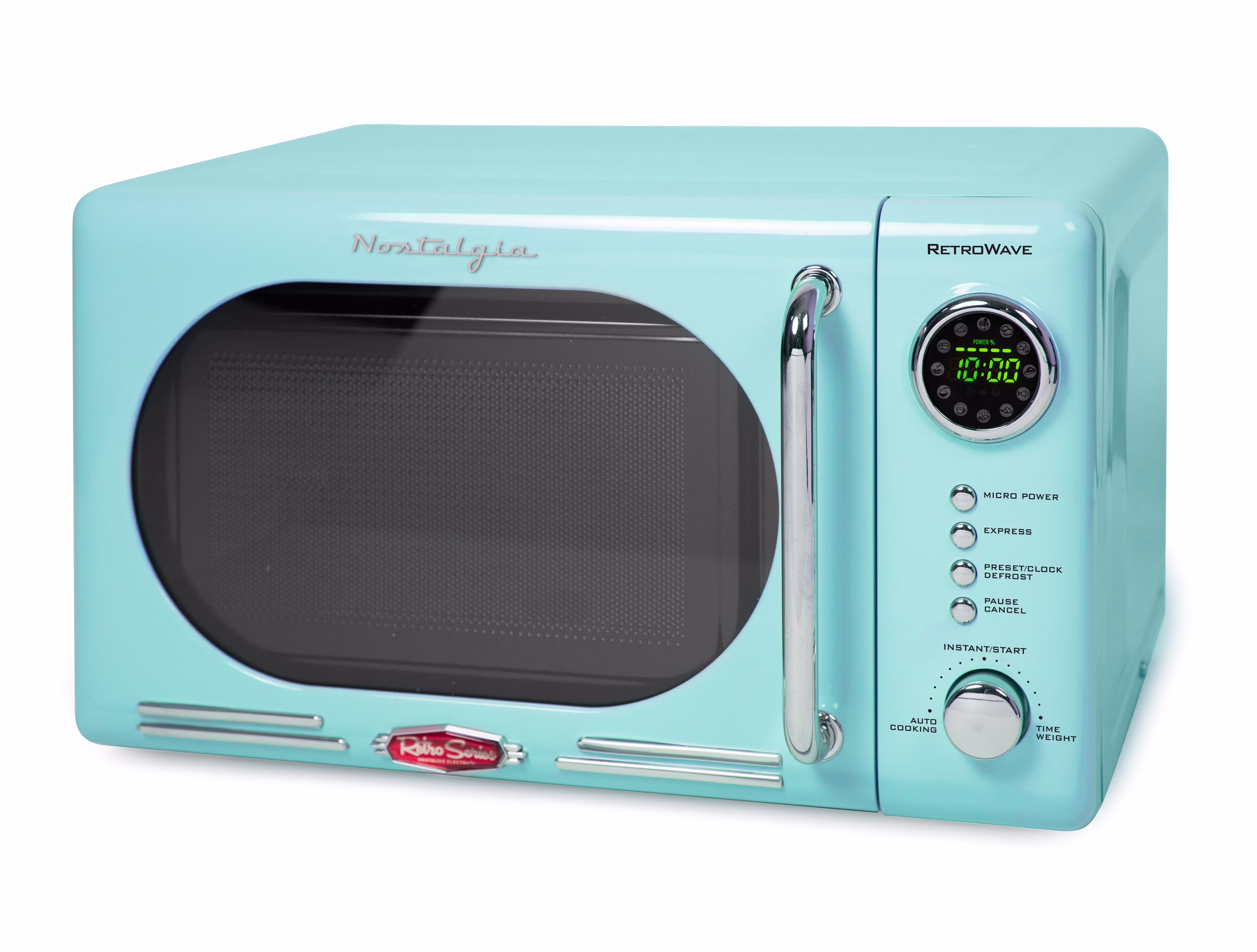 Nostalgia Retro Compact Countertop Microwave Oven - 0.7 Cu. Ft. - 700-Watts with LED Digital Display - Child Lock - Easy Clean Interior - Orange - Image 5