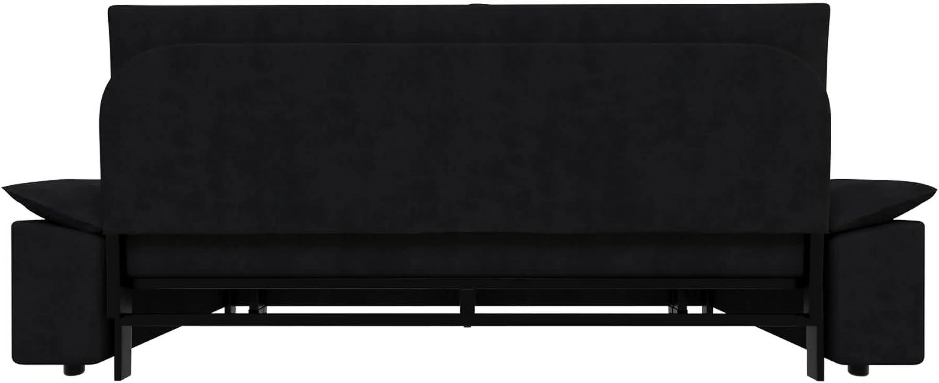 Tabaray 63.8" Futon Sofa Bed Queen Size, Pull Out Bed, 3-in-1 Convertible Sleeper Sofa with Side Pocket, Modern Plush Velvet Futon Couch for Living Room, Small Space, Apartment, Bedroom, Black - Image 57