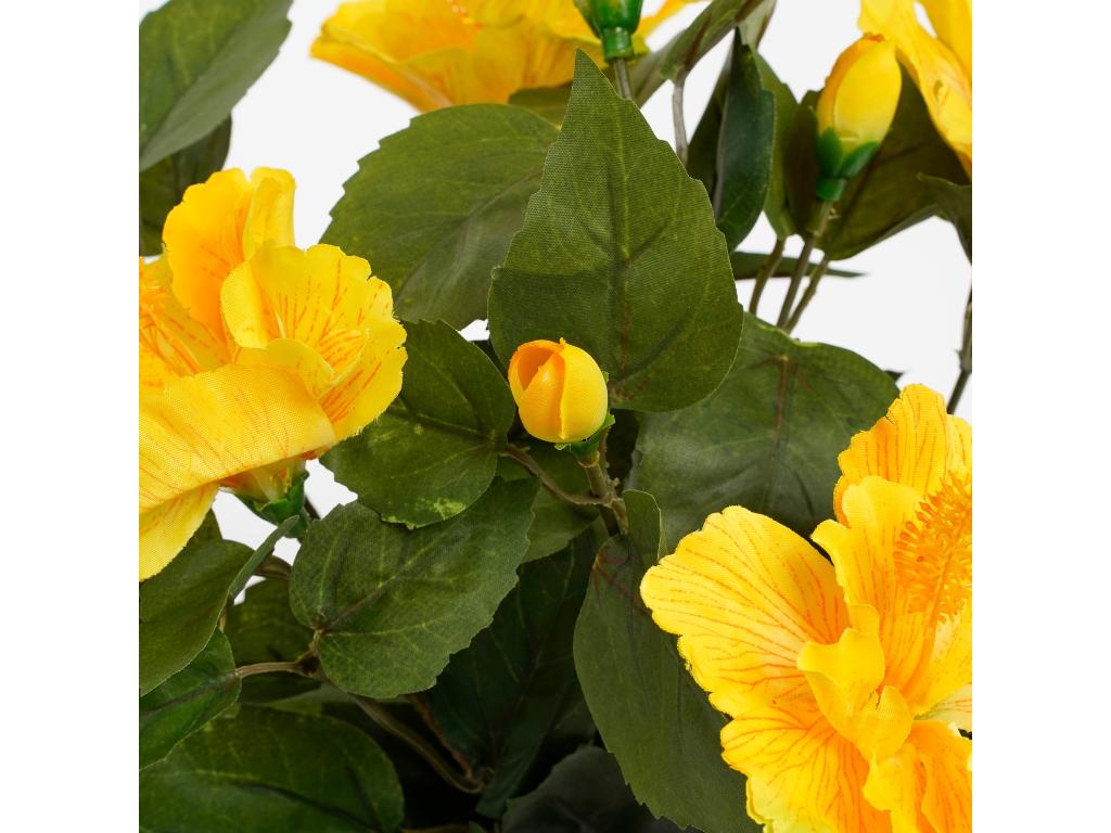 Planta artificial de Poliéster y terracota - 40 x Ø30 - Amarillo - HIBISCUS