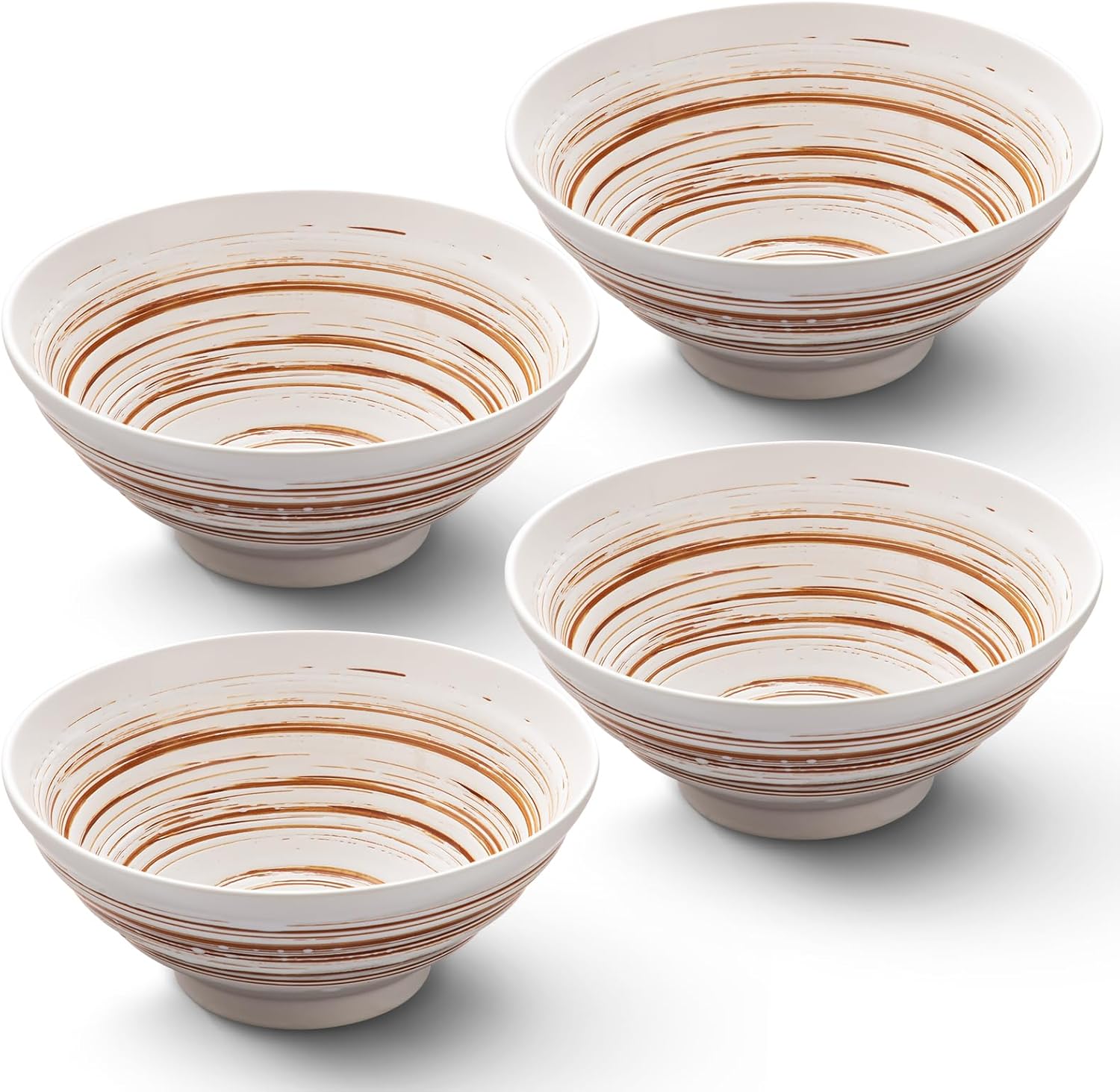 YUN TAO Ceramic Ramen Bowls Set of 4, 35 oz Large Japanese Style Serving Bowls for Salad,Udon, Soba, Pho,Pasta, Asian Soup Noodle (Multicolor - Set of 4)