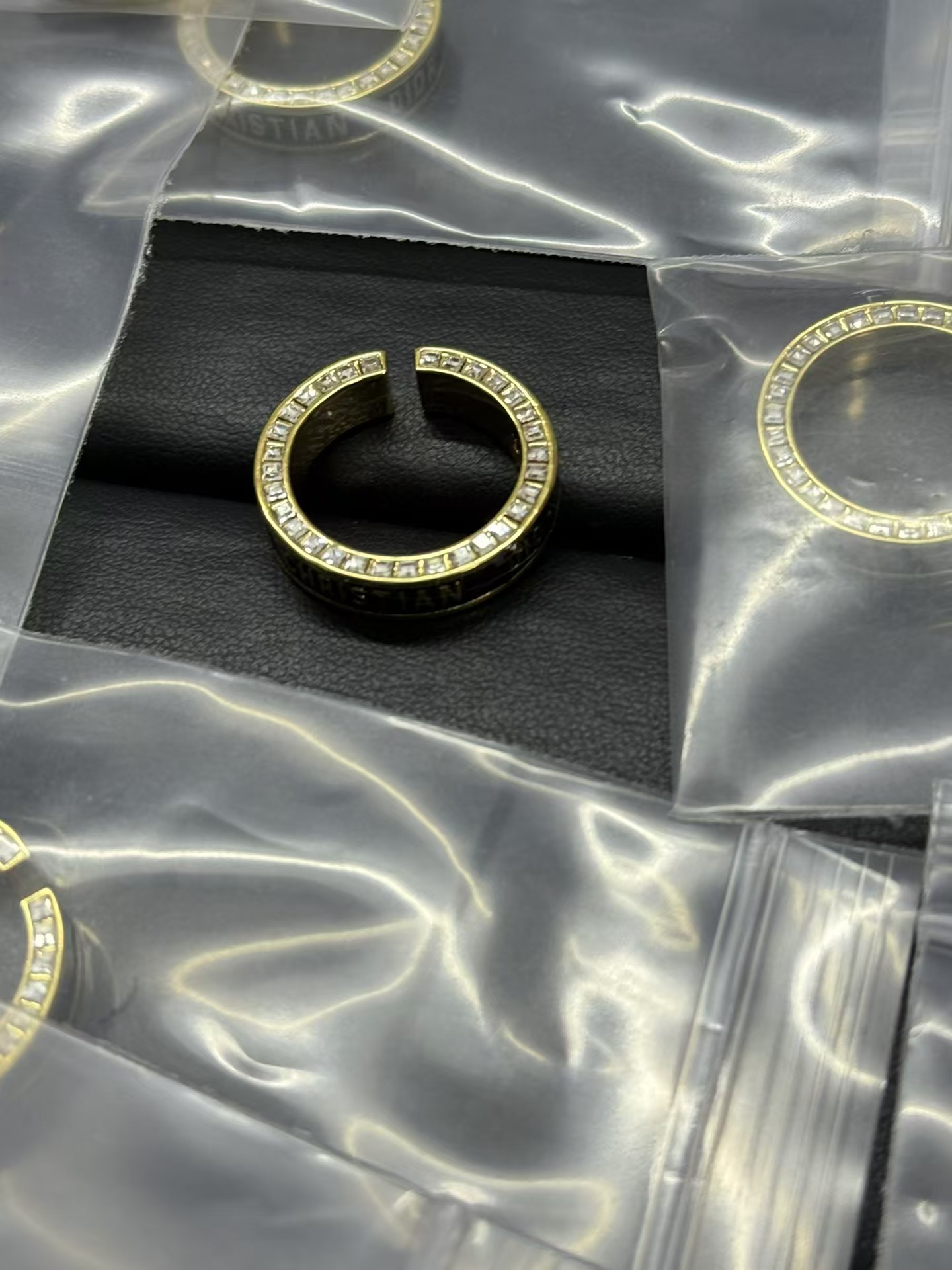 Black Enamel CHRISTIAN DIOR Ring - Original Replica Club