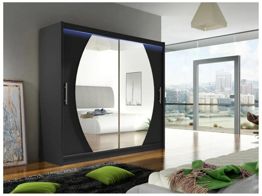 Armario Luxmbls 102 Negro 215x180x58cm Puertas de armario - Correderas 24585FPJO
