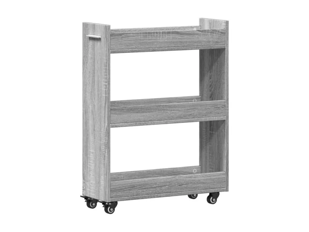 Armario con ruedas Banakdecoracion gris 60x22x79 cm Banakdecoracion contrachapada 56699JGJW
