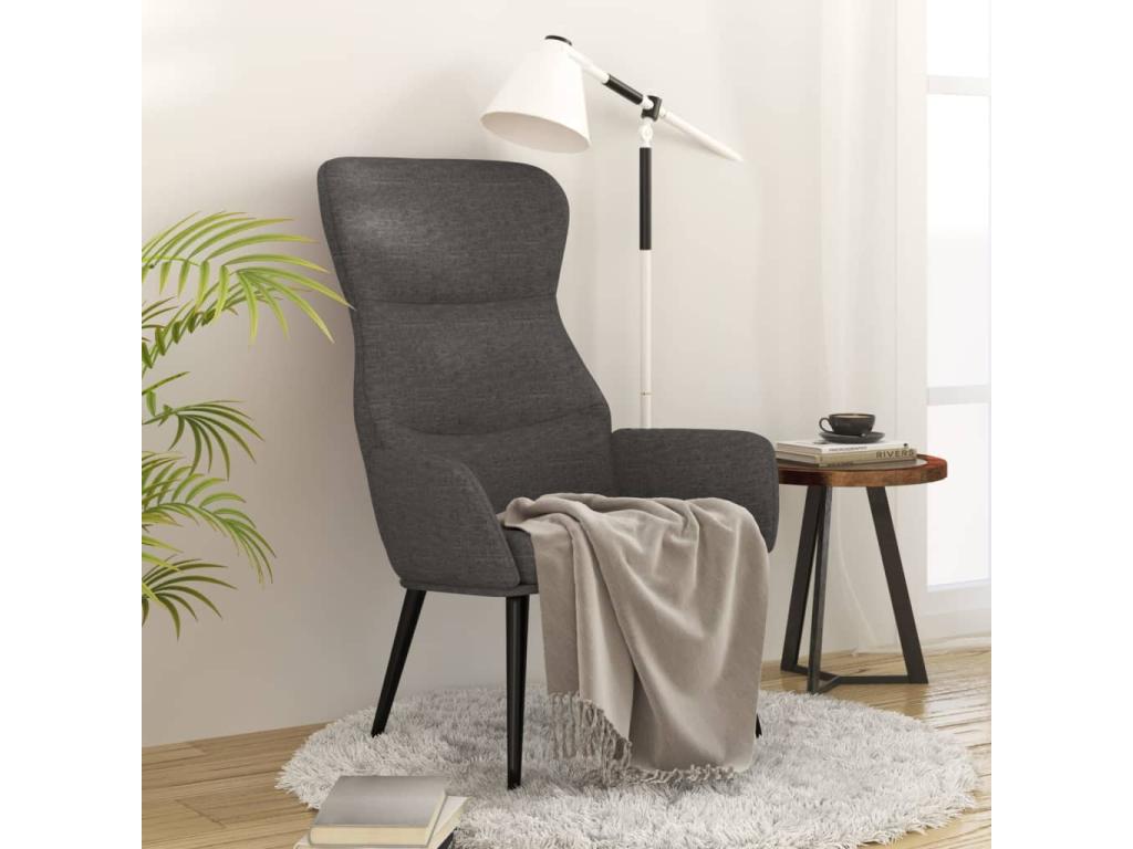 Sillón de relax de tela gris oscuro