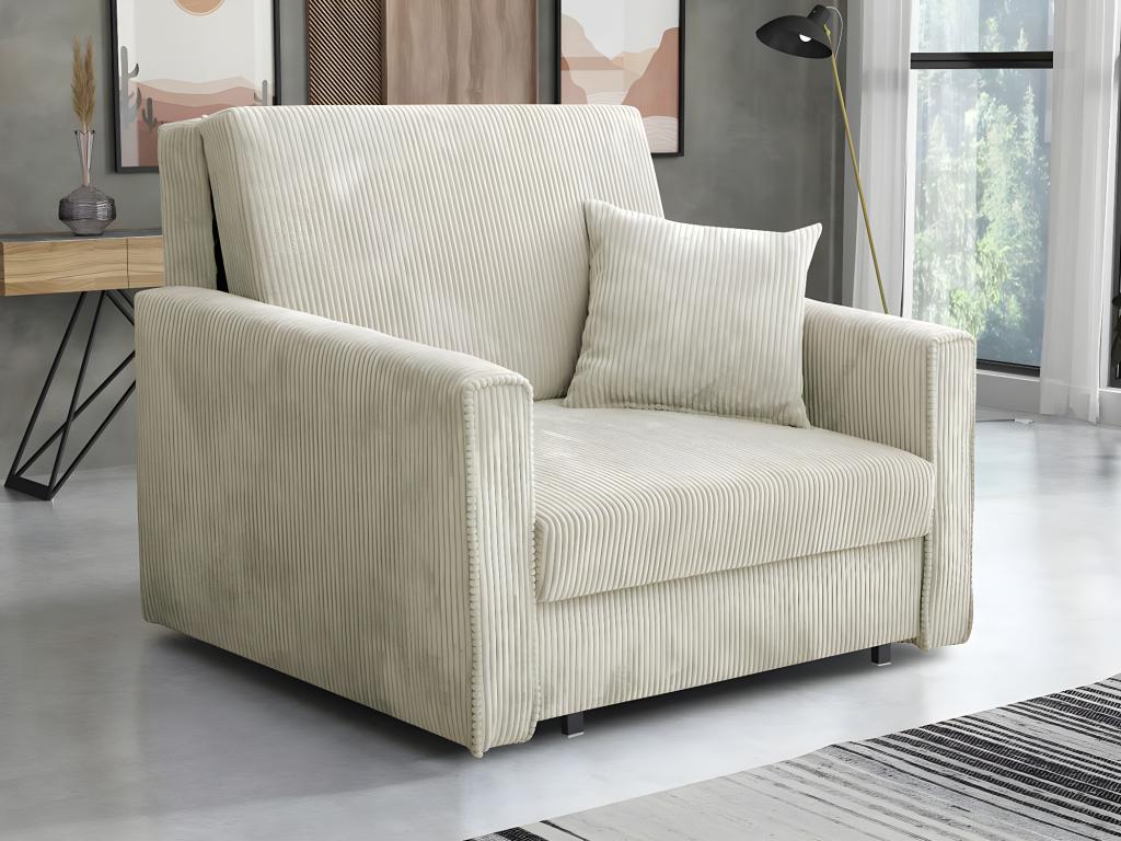 Sillón Confortzx 190 - De color marrón claro - 85x103x98cm - Tapiz - Patas Metal