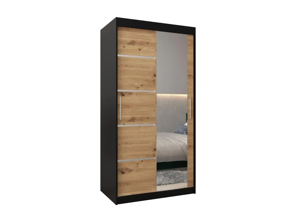 ARMARIO Mueblestop 2 DE PUERTAS CORREDERAS 200/100/62 2 puertas (negro/artisan) QRJM72314