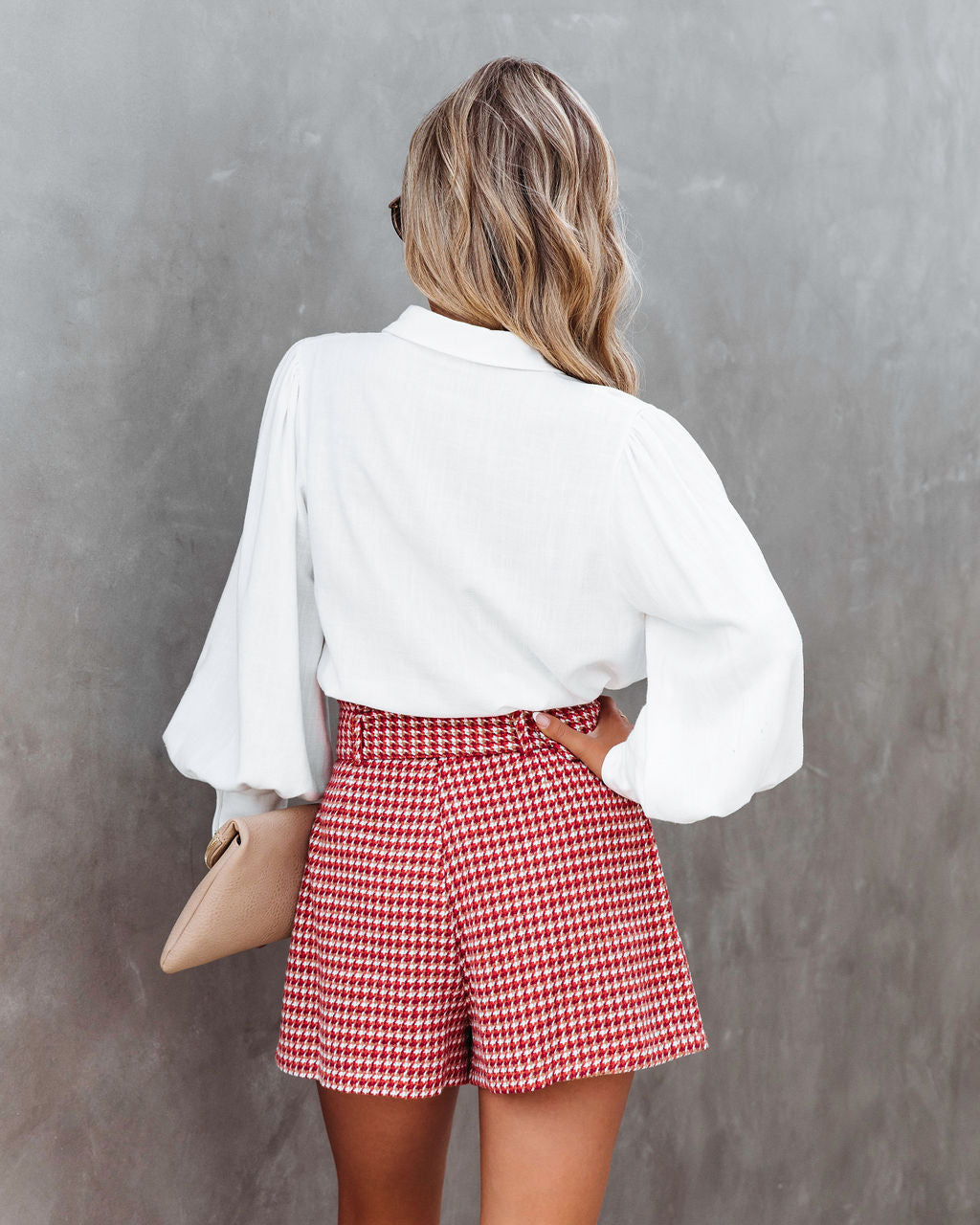 For The Record Houndstooth Belted Shorts - FINAL SALE - Se7enfashion