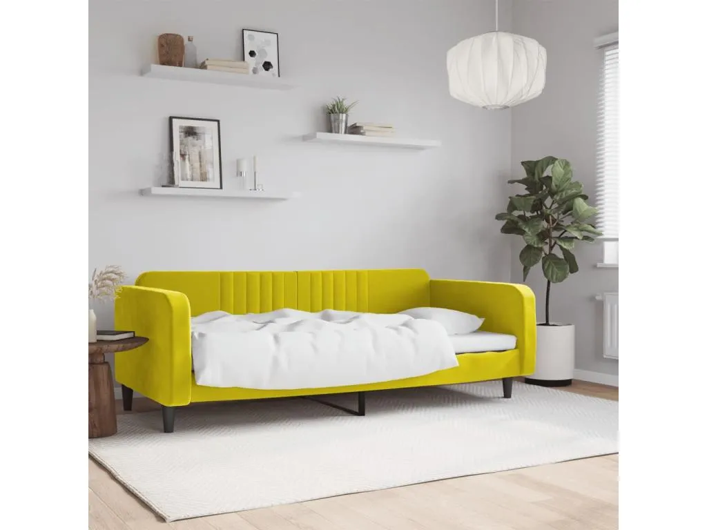 Sofá cama sin colchón terciopelo amarillo 90x200 cm adae47622