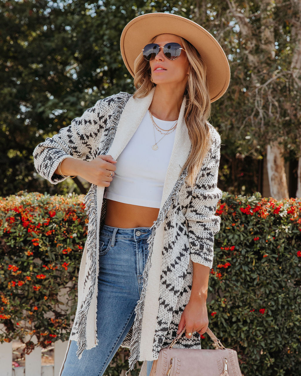 Oklahoma Printed Fringe Cardigan - Se7enfashion