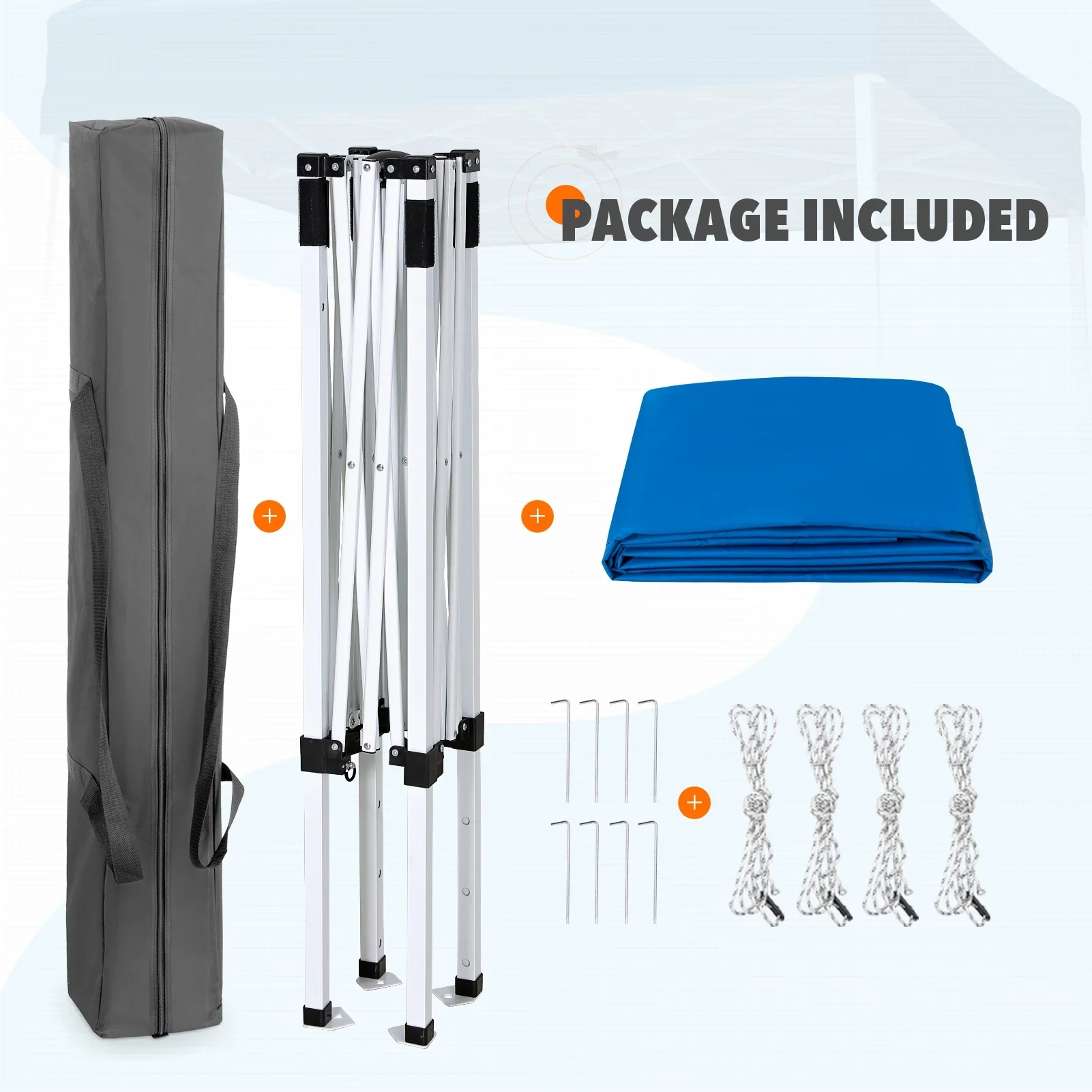 EAGLE PEAK 5x5 Pop up Canopy Tent Instant Outdoor Canopy Easy Set - up Straight Leg Folding Shelter（blue）