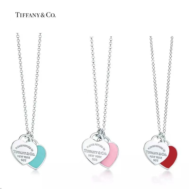 Tiffany Double Heart Tag Pendant Necklace - Original Replica Club