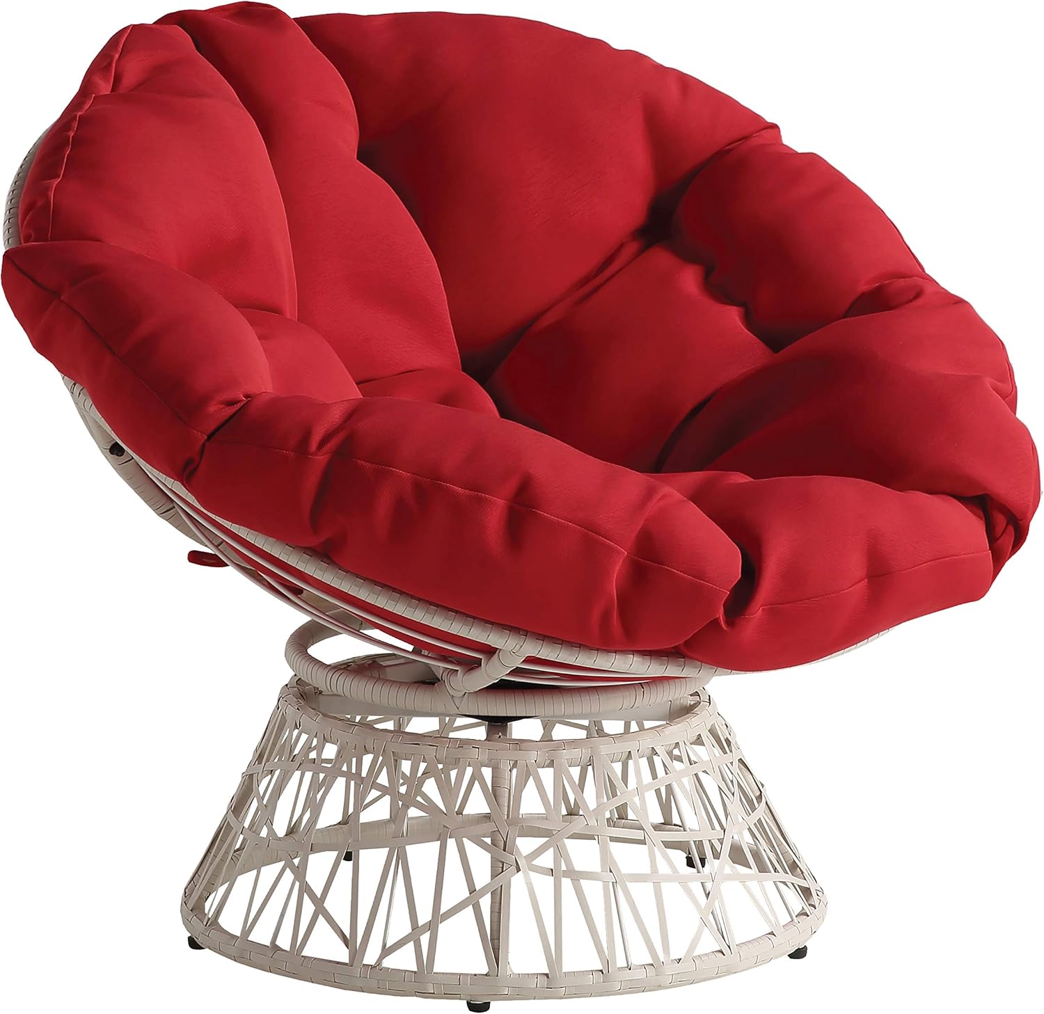 WAYFAIR OSP Home Furnishings Wicker Papasan Chair With 360-Degree Swivel, Brown Frame With Brown Cushion