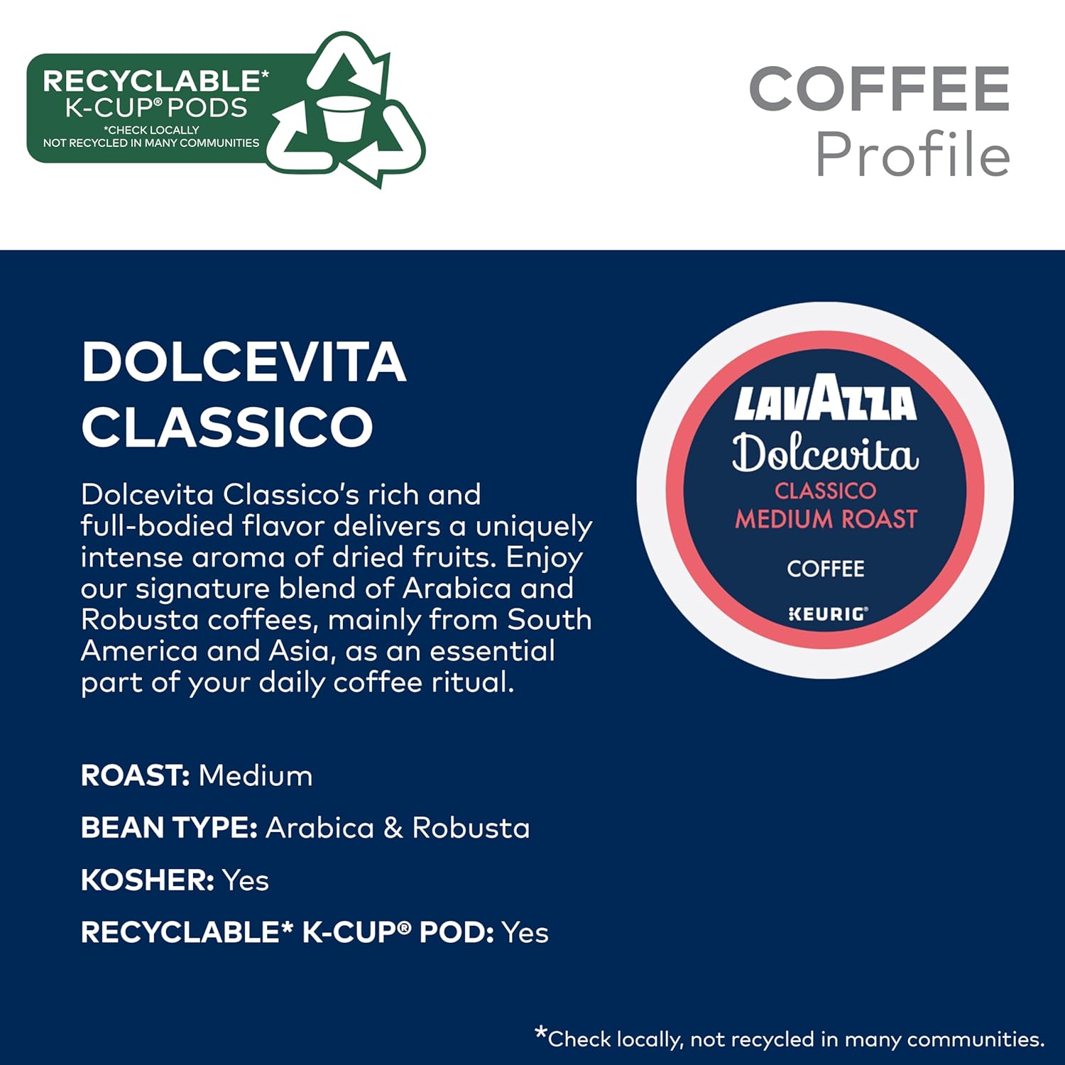 Lavazza Classico Single-Serve Coffee K-Cups for Keurig Brewer. 32 Count