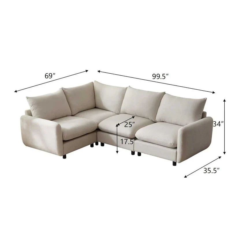 Oversized Modular Sectional Sofa with Plush Cushions and Flexible Layout