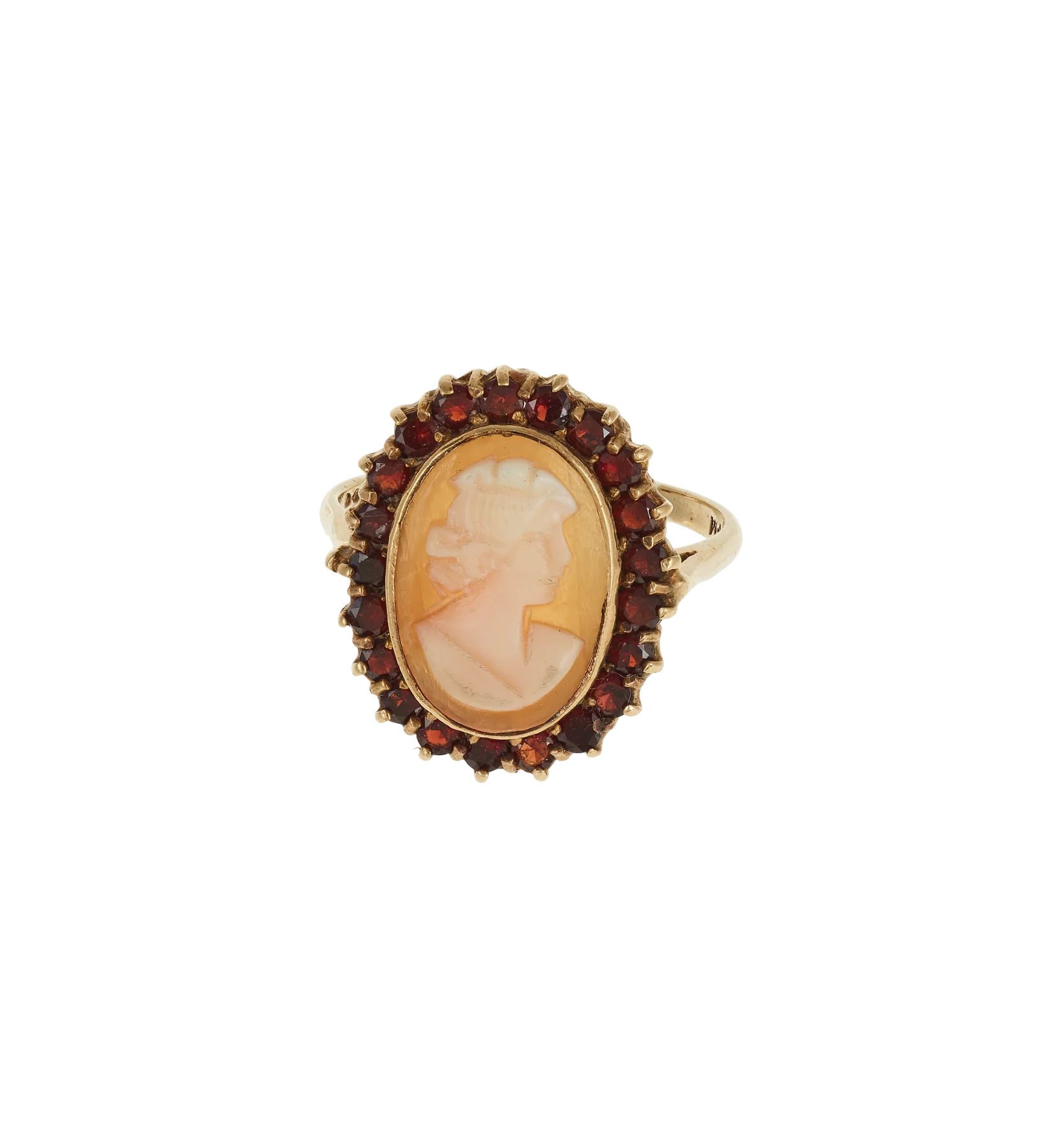 Vintage Cameo Portrait Ring 9K